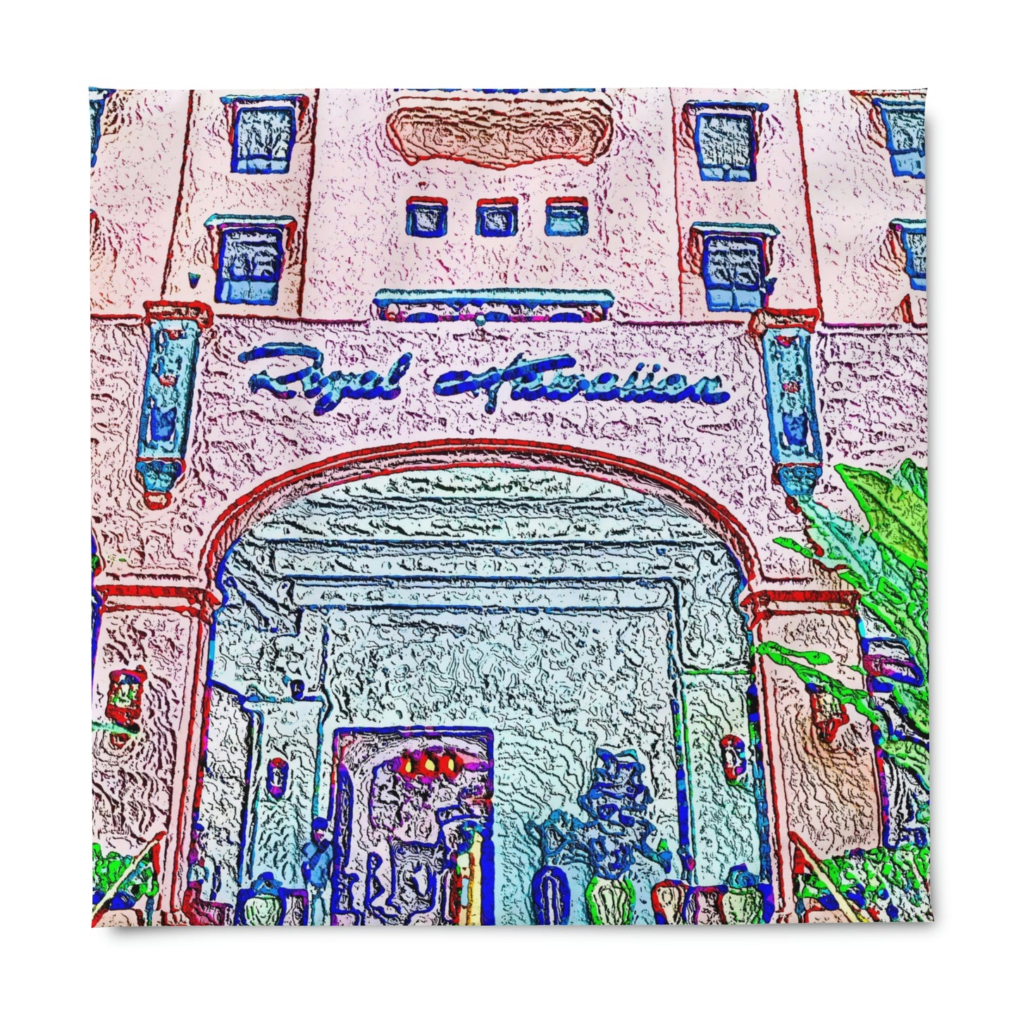 Duvet Cover ... "La Grande Entree" At: 'The Pink Palace' ... The Royal Hawai'ian ... Honolulu, HI ... '27Oct2014' ... Original Works ...