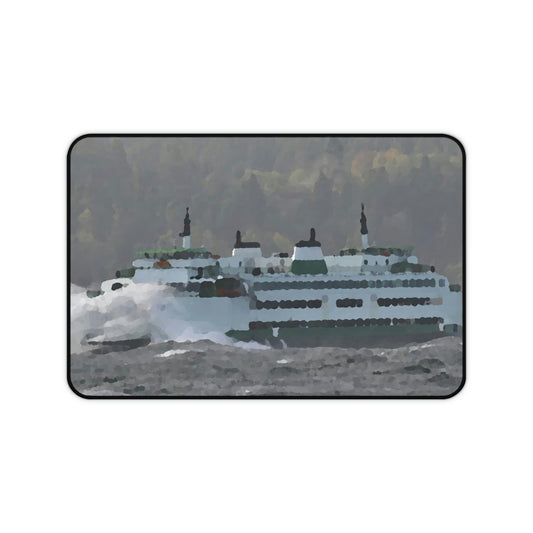 Desk Mat ... WADOT Ferry Crossing ... "A Very Rough Day" ... Mulkiteo Route ... Family Archives ... Early 1990's' ... Original Works ...