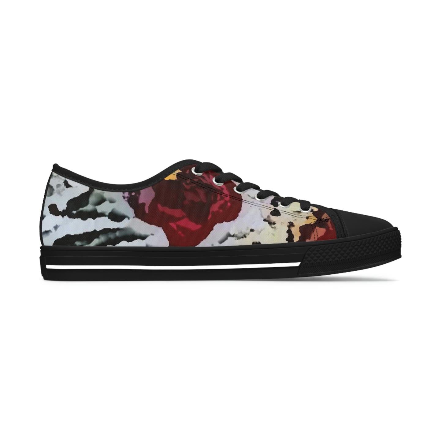Women's Low Top Sneakers ... "A Friendly Flower" ... Pointsettia 'Pointing' ... Original Works ... (Supplied Photograph) ...