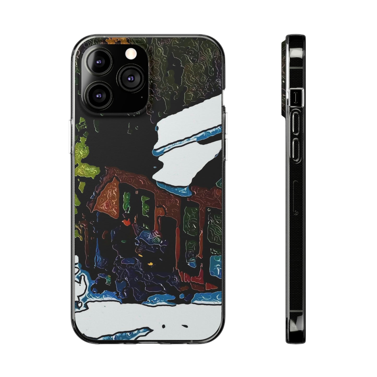 Soft Phone Cases ... "A Rider Passeth-Through-It" ... Colors Galore & A Bit Of Impressionism ... Original Works. Winter 2021. Central Idaho. Rendering Time: 12 Hours ...