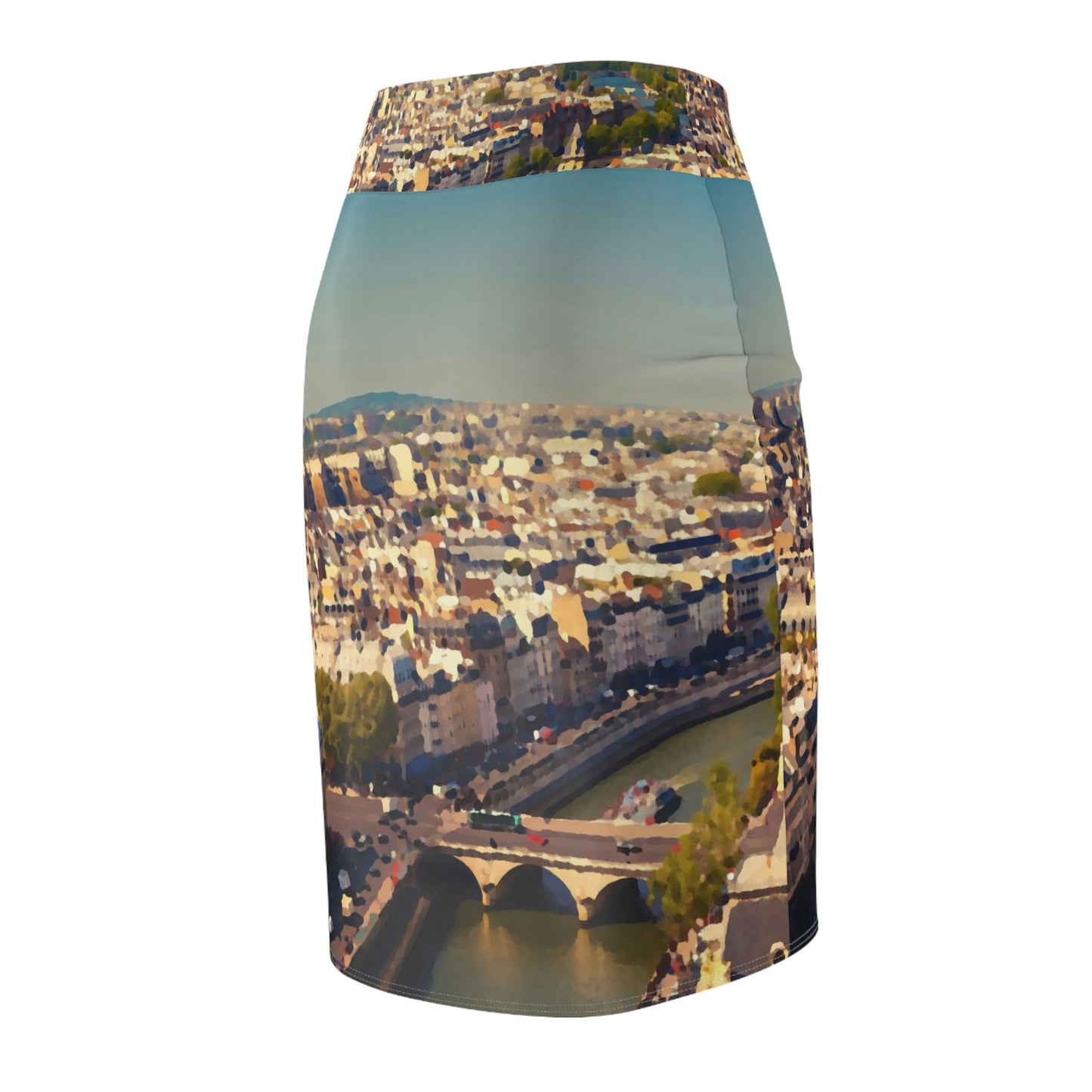 Women's Pencil Skirt ... Au Paris ... "Along The River Seine" ... Barbara Joan Bonnell-Holt: 1972 ... Original Works ..