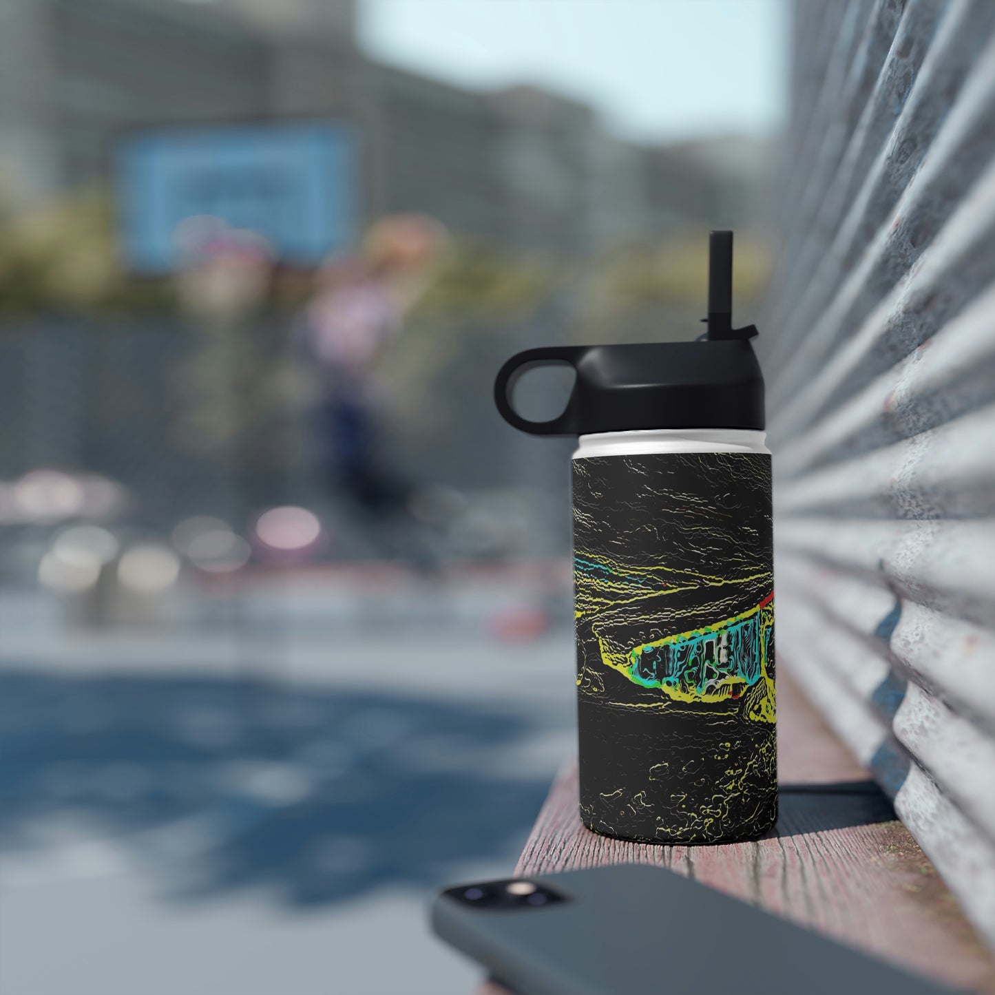 Stainless Steel Water Bottle, Standard Lid ... "Snow Vehicle In Snow Storm At-Rest" ... Circa 12Mar23 ... Central Idaho ... 18-Hours Rendering Time: Original Works ...