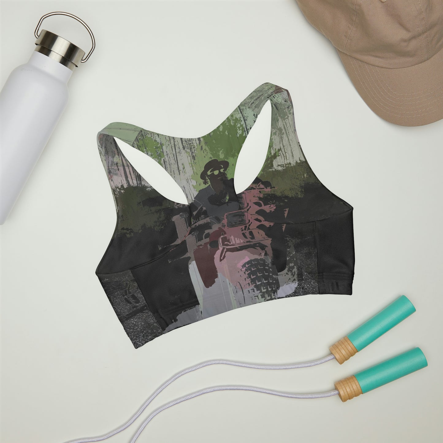 Girls' Double Lined Seamless Sports Bra ... 3-Wheeln' N' Groovin The Mountain Roads ... Central Idaho ... Original Works ...