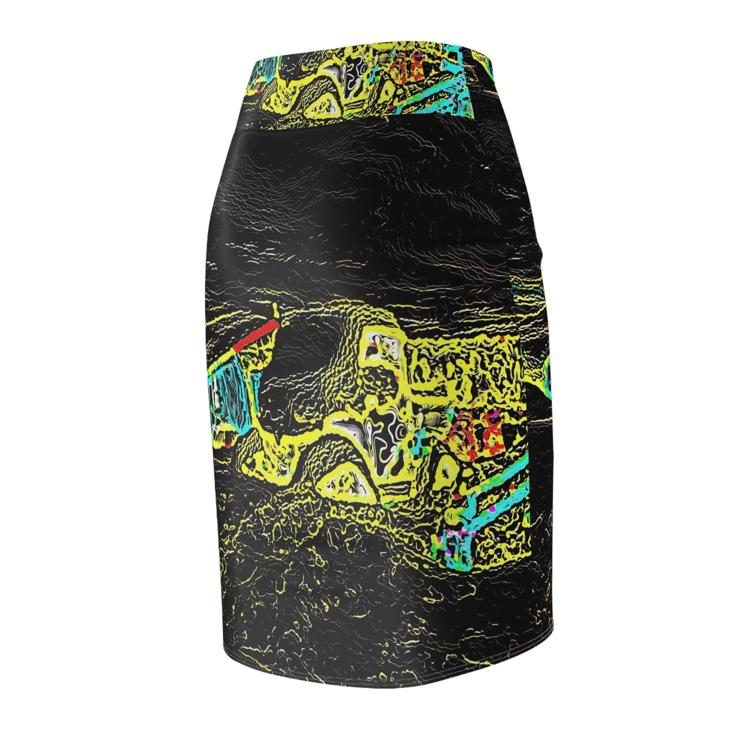 Women's Pencil Skirt (AOP) ... "Snow Vehicle In Snow Storm At-Rest" ... Circa 12Mar23 ... Central Idaho ... 18-Hours Rendering Time: Original Works ...