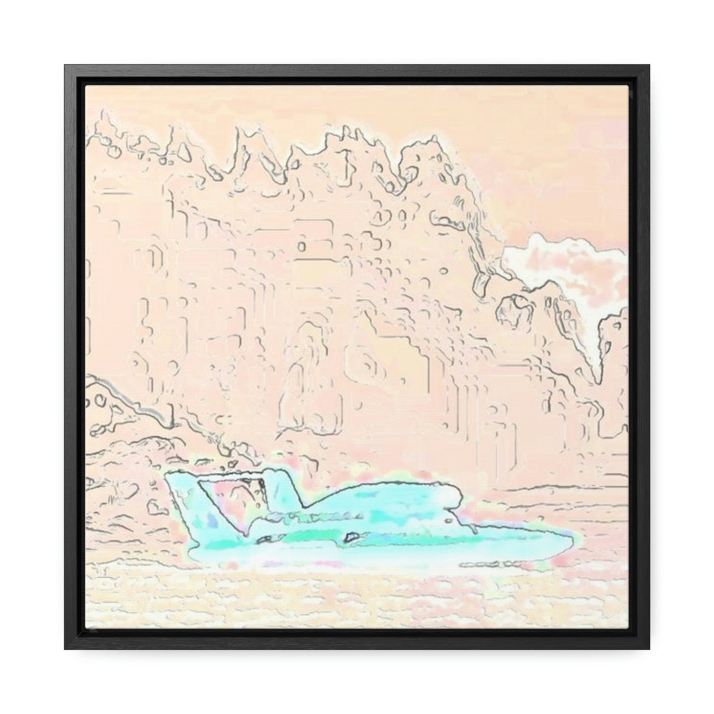 Gallery Canvas Wraps, Square Frame ...  Seattle Columbia Cup On Lake Washington ... "Dave Wilcox Heads For The Win" ... Associate Gift-Photo ... Original Works ...