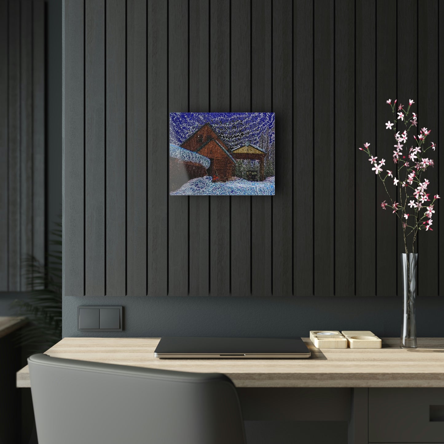 Acrylic Prints ... Van Gogh-Ian 'Inspired' Mountain Winter Paradise ... November 2022 ... Rhett Creek, Idaho ... Original Works ...