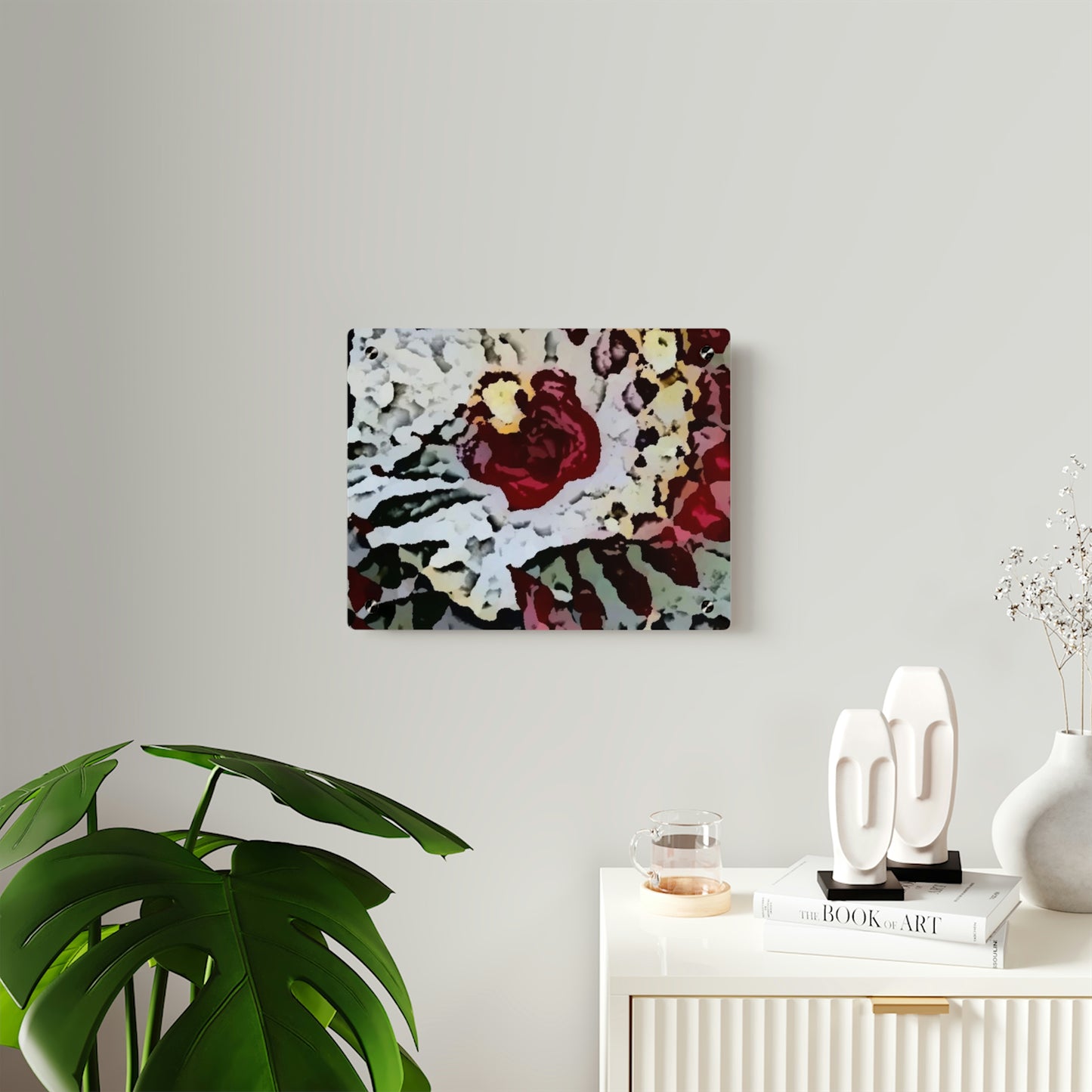 Acrylic Wall Art Panels ... "A Friendly Flower" ... Pointsettia 'Pointing' ... Original Works ... (Supplied Photograph) ...
