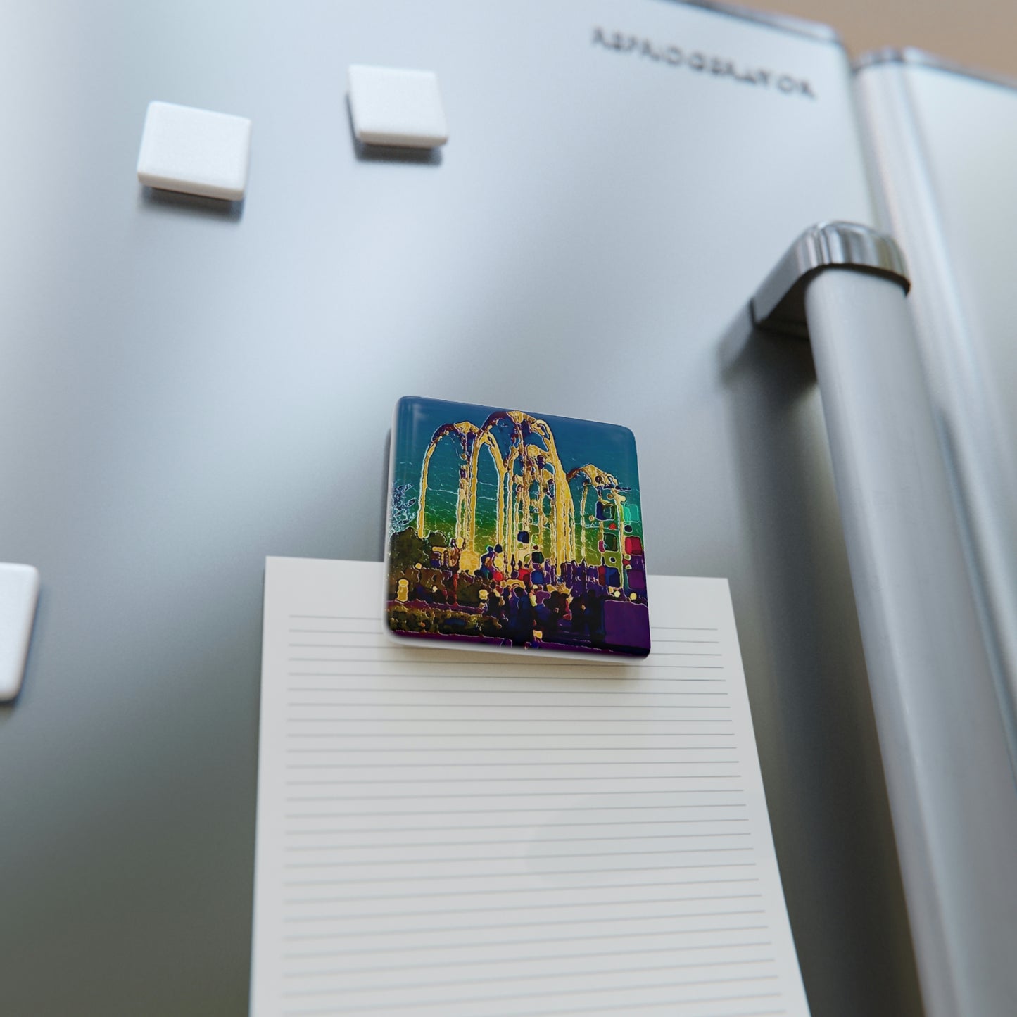 Porcelain Magnet, Square ... "Arches 'Like-No-Other' ... " Seattle World's Fair: 1962. A Family Original ...