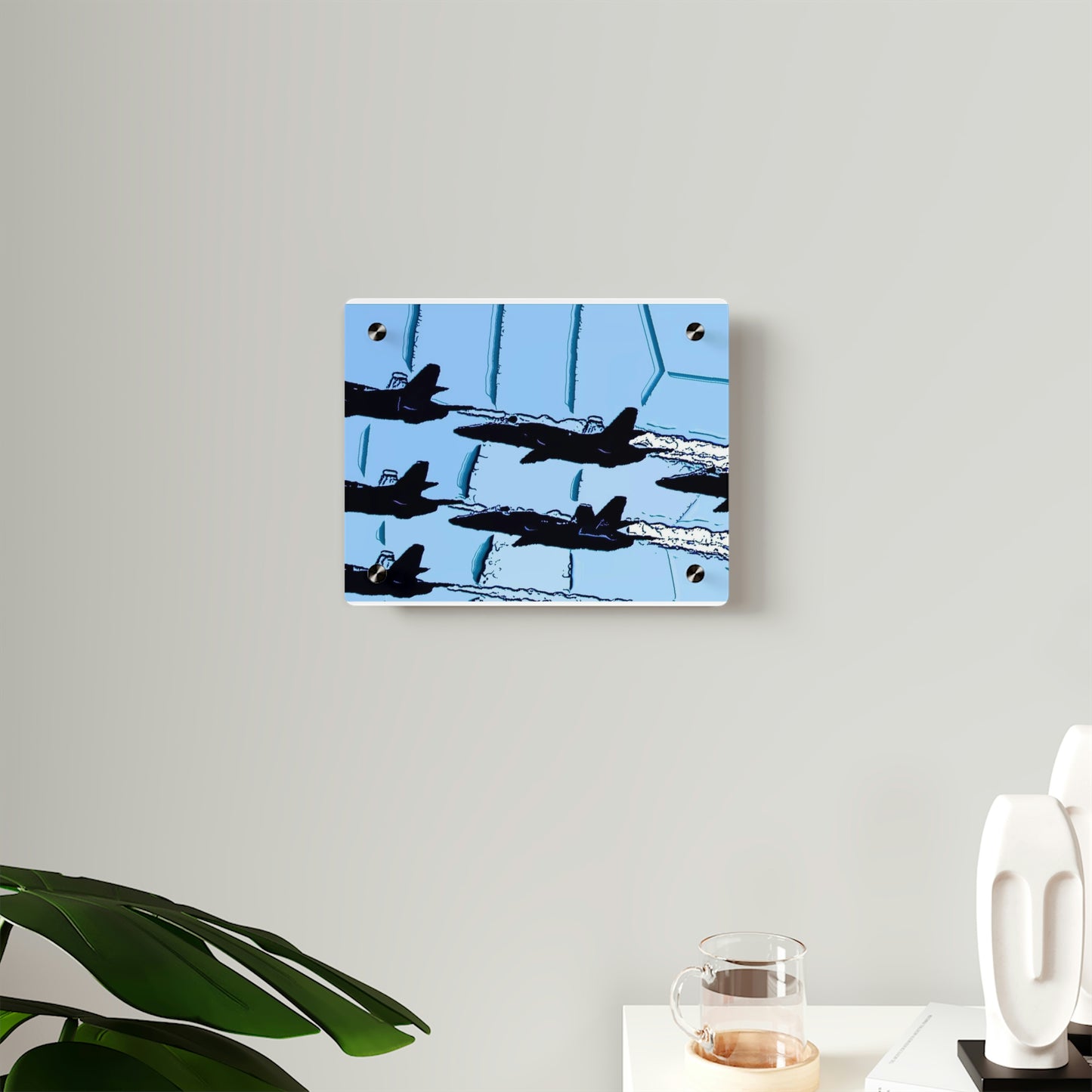 Acrylic Wall Art Panels ... Seattle Seafair ..."Blue Angels Run Over Lake Washington" ... Circa Mid 1980's ... Dr FJ Holt ... Original Works ...