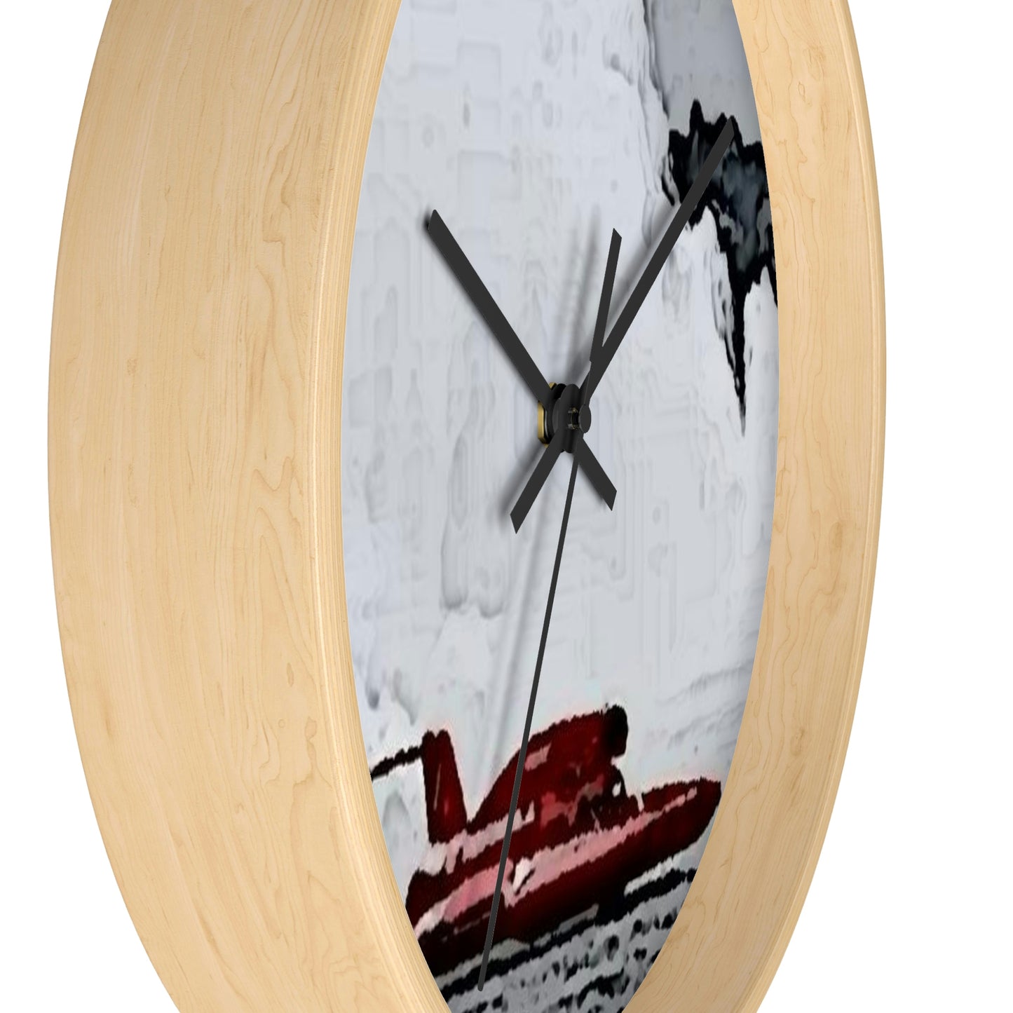 Wall clock ... Seattle Columbia Cup On Lake Washington ... "Dave Wilcox Heads For The Win" ... Associate Gift-Photo ... Original Works ...