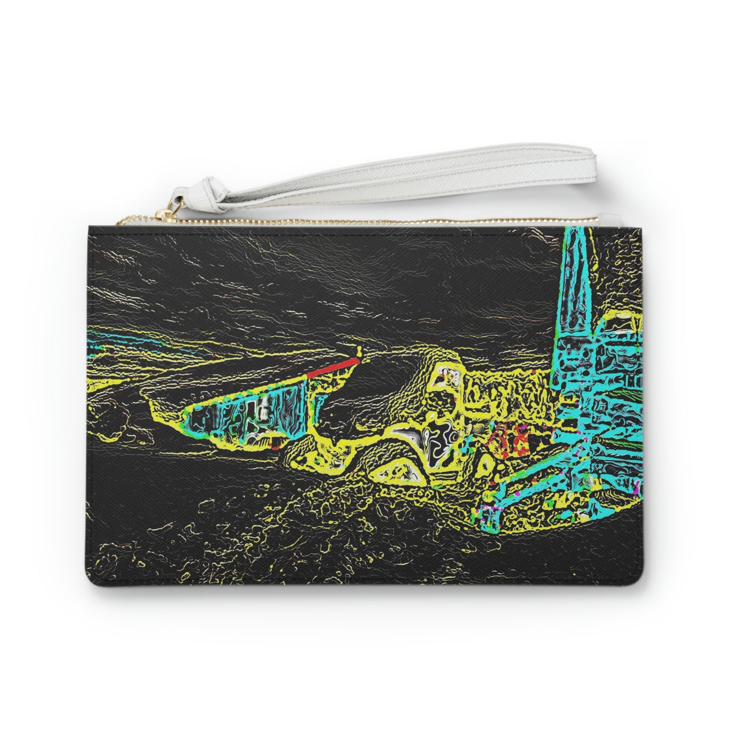 Clutch Bag ...  "Snow Vehicle In Snow Storm At-Rest" ... Circa 12Mar23 ... Central Idaho ... 18-Hours Rendering Time: Original Works ...
