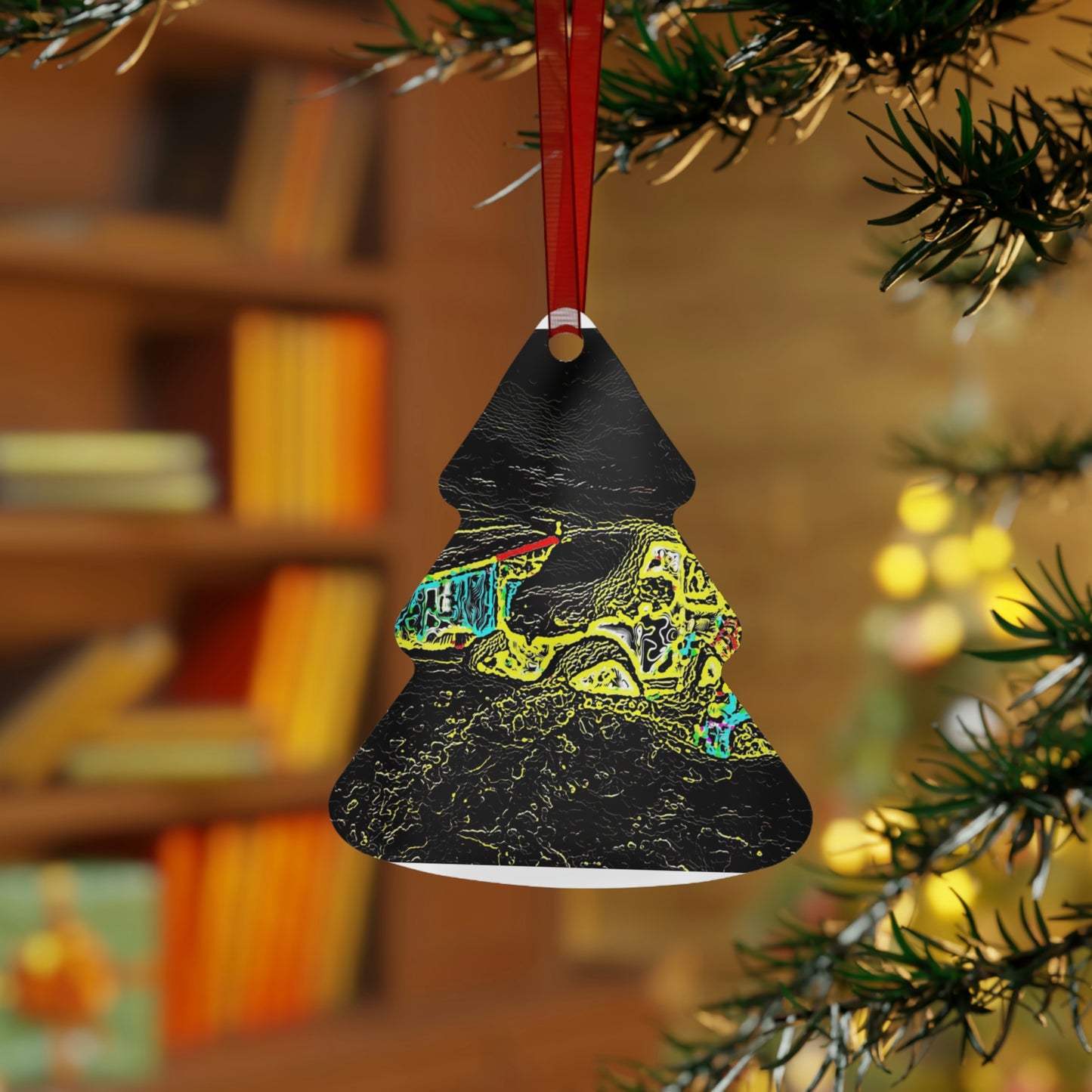 Metal Ornaments ... "Snow Vehicle In Snow Storm At-Rest" ... Circa 12Mar23 ... Central Idaho ... 18-Hours Rendering Time: Original Works ...