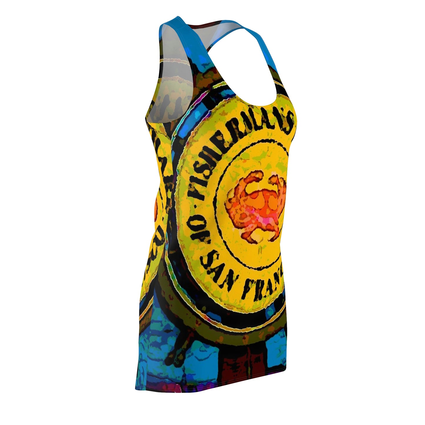 Women's Cut & Sew Racerback Dress ... "No.9 Fishermen's Grotto - Fishermen's Wharf, SF, California" ... Family Archives: 1970's ... Original Works ...