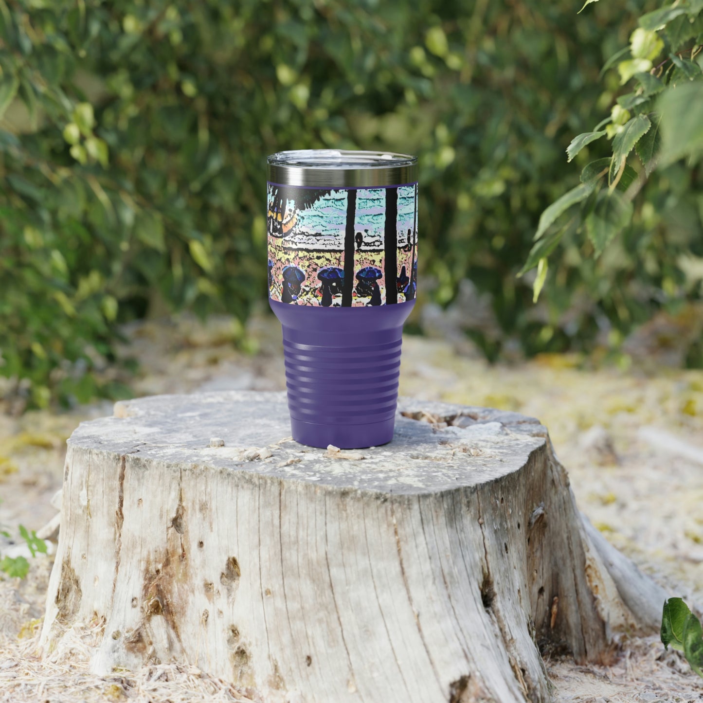 Ringneck Tumbler, 30oz ... "A Beautiful Beach Amongst The Palms" ... The Outrigger Waikiki, Honolulu, Oahu ... Original Works ...
