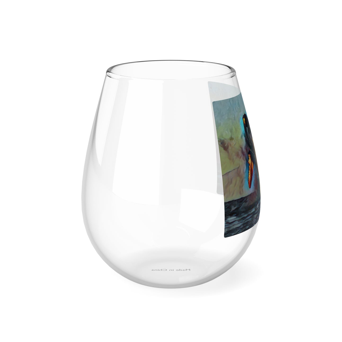 Stemless Wine Glass, 11.75oz ... An Extraordinary Humpback Breach ... 'With Explosive Energy' ... Family Archives (KPH) ... Circa: 21st Century. Maui, HI ... Original Works ...