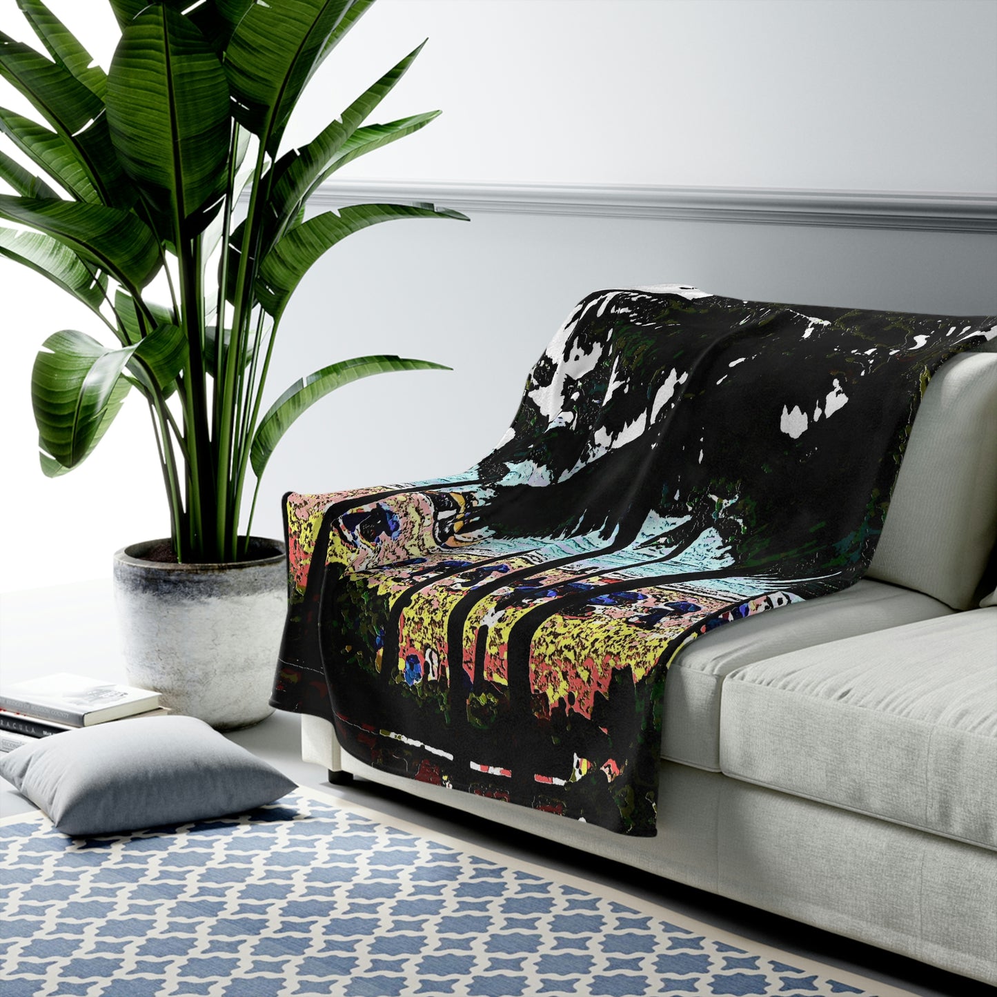 Velveteen Plush Blanket ... "A Beautiful Beach Amongst The Palms" ... The Outrigger Waikiki, Honolulu, Oahu ... Original Works ...