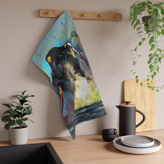 Kitchen Towel ... An Extraordinary Humpback Breach ... 'With Explosive Energy' ... Family Archives (KPH) ... Circa: 21st Century. Maui, HI ... Original Works ...