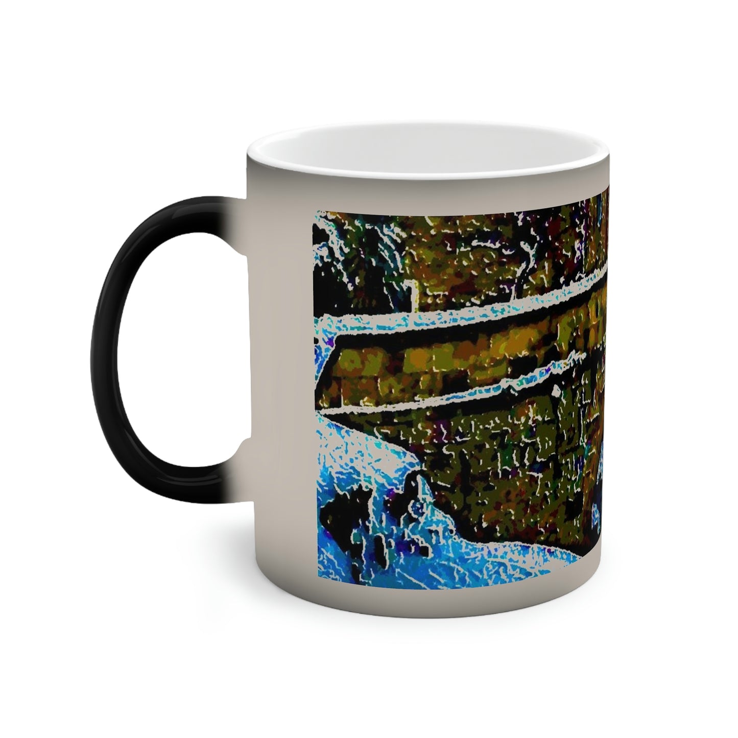 Color-Changing Mug, 11oz ...  Walikng The Streets & Alleys ... 'Strolling The Canals ... '  ... Original Works  ...