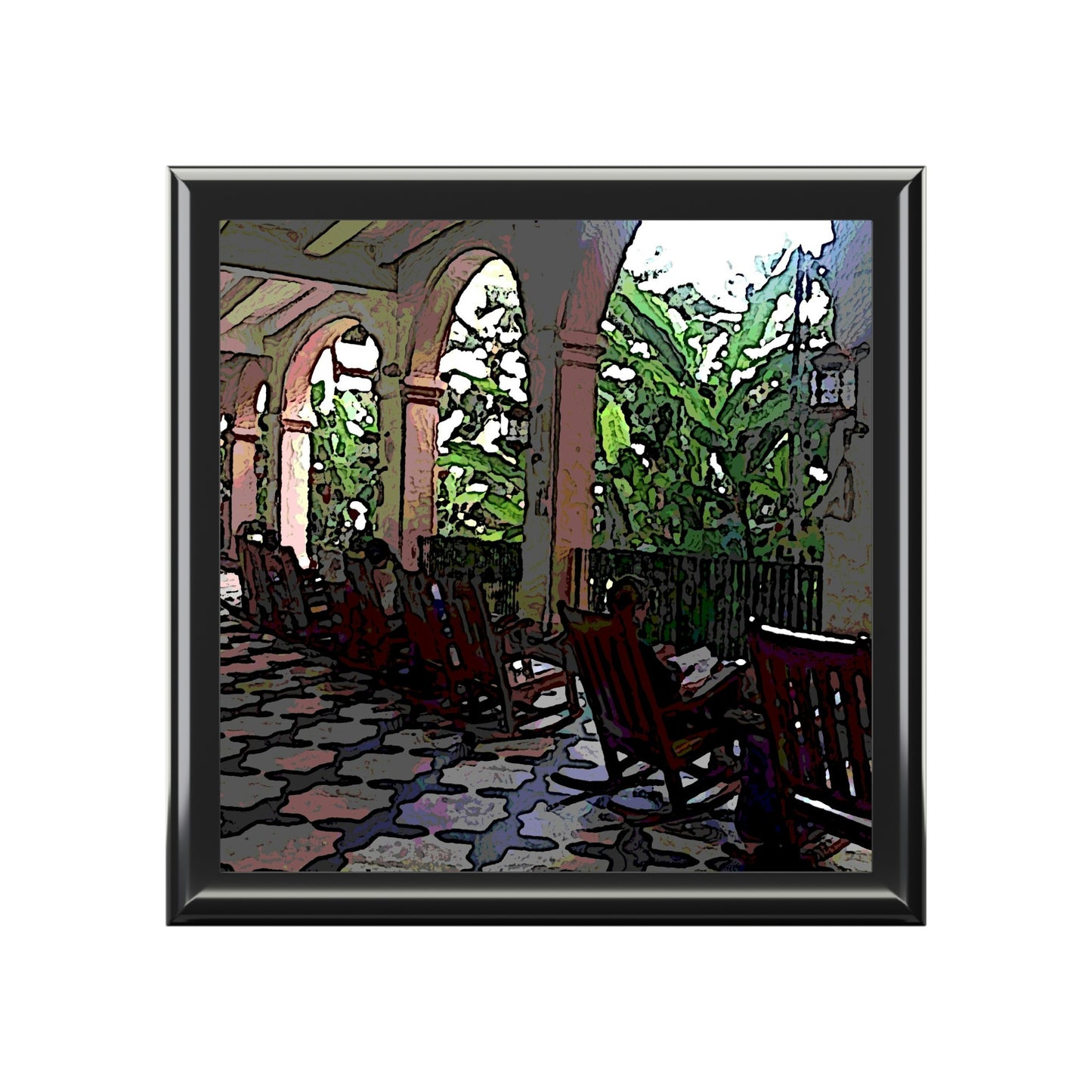 Jewelry Box ... Lanai & Rocking Chairs At: 'The Pink Palace' ... The Royal Hawai'ian ... Honolulu, HI ... '27Oct2014' ... Original Works ...