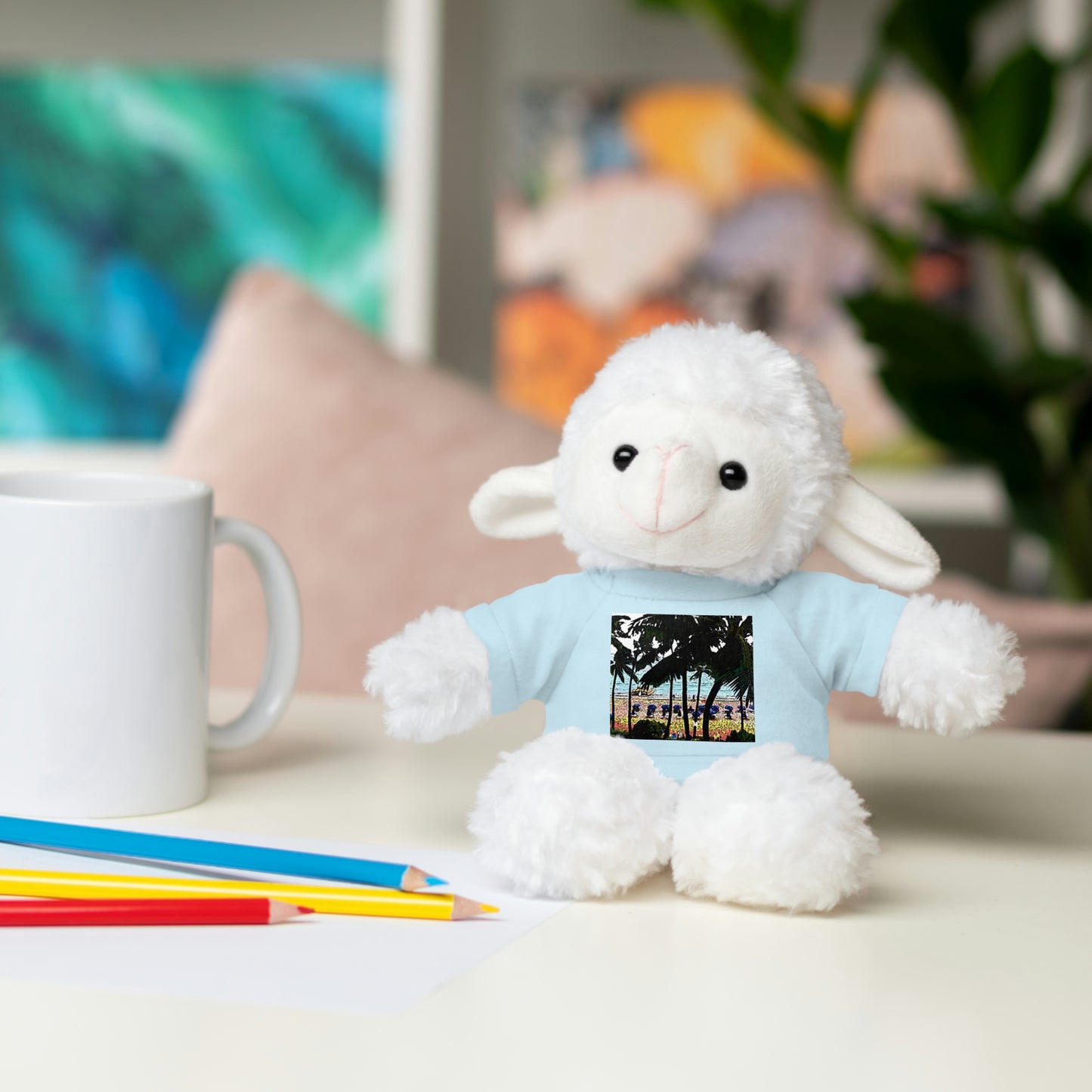 Stuffed Animals with Tee ... "A Beautiful Beach Amongst The Palms" ... The Outrigger Waikiki, Honolulu, Oahu ... Original Works ...