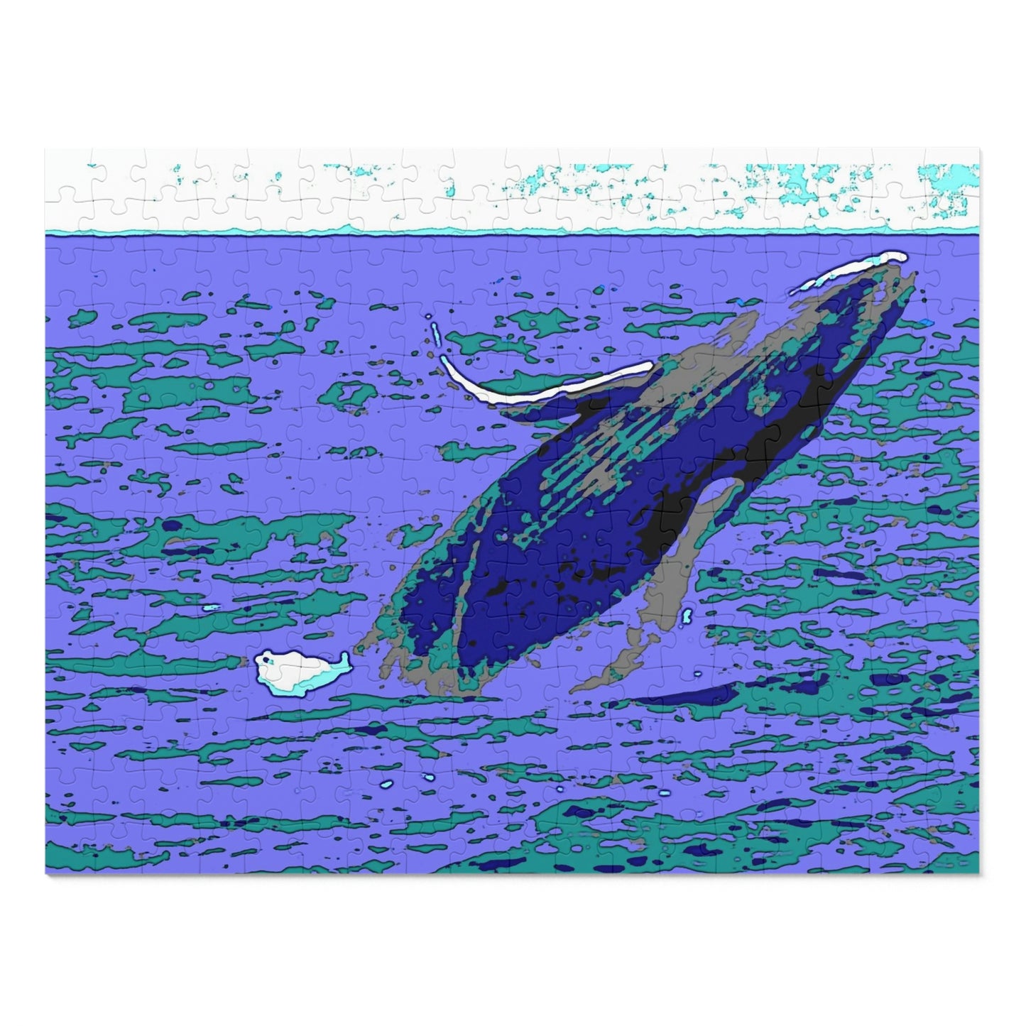 Jigsaw Puzzle (30, 110, 252, 500,1000-Piece) ... Baby Humpback Breaching ... Maui, HI: April 2022 ... "Family Archives: KPH" ... Original Works ...