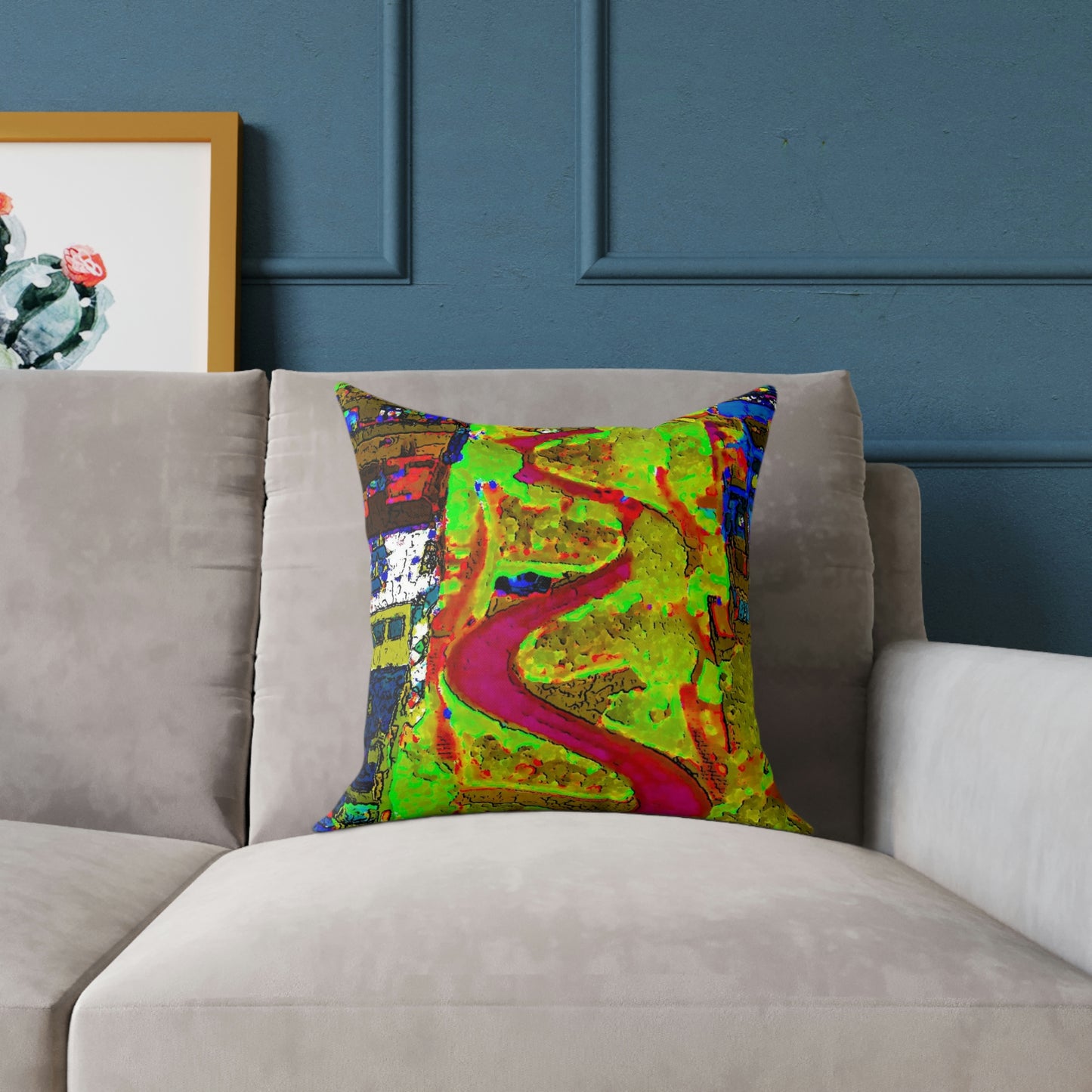 Spun Polyester Pillow ... A Crazy Street ... 'Eight Winding Curve-Switchbacks' ... "Lombard Street, San Francisco, CA' ... Family Archives: 1970's ... Original Works ...
