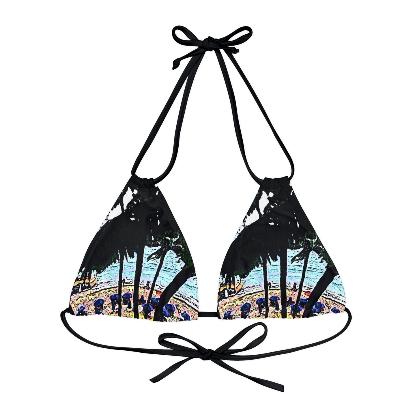 Strappy Triangle Bikini Top ... "A Beautiful Beach Amongst The Palms" ... The Outrigger Waikiki, Honolulu, Oahu ... Original Works ...