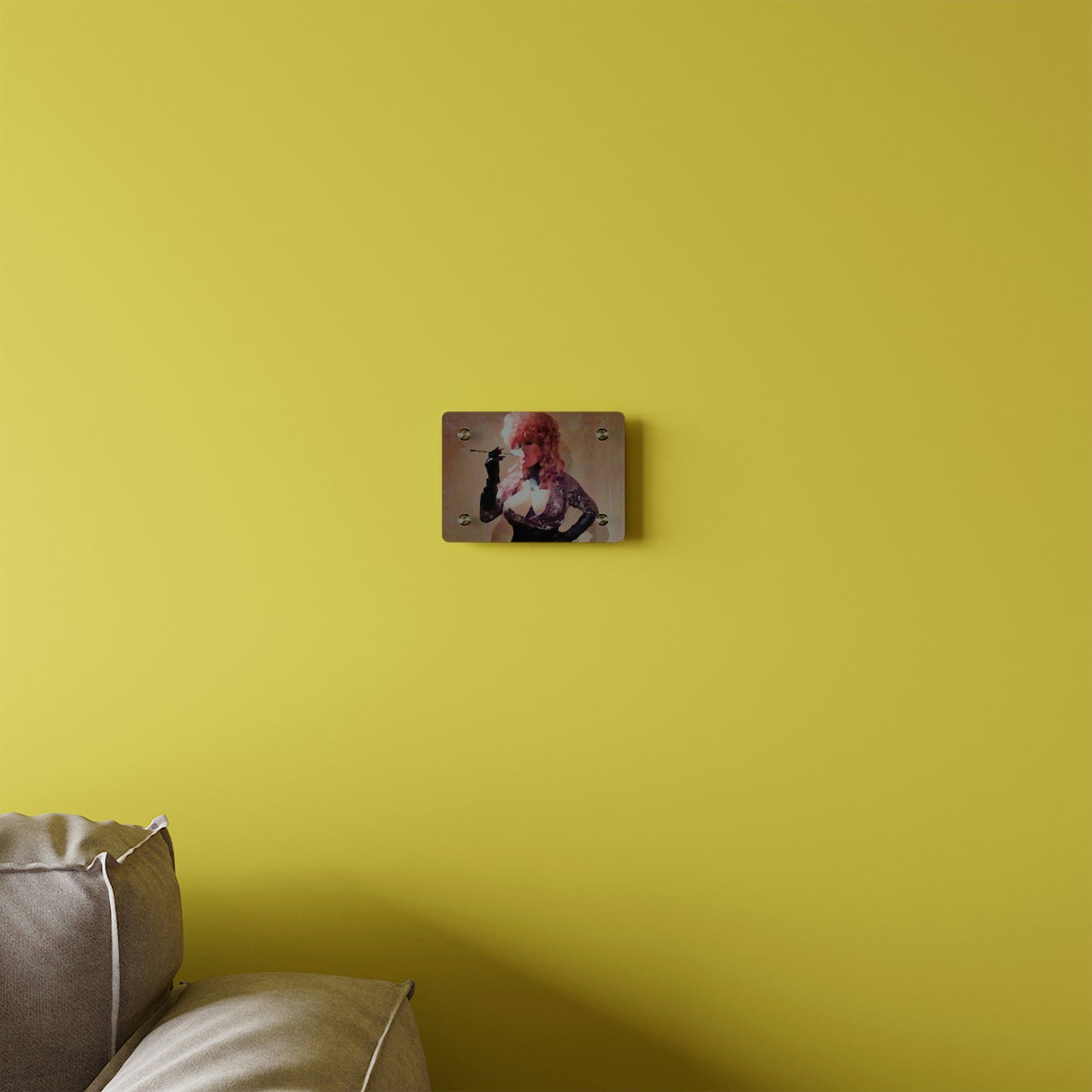 Acrylic Wall Art Panels ...  A Colleague Overseas ... 'Enjoying A Fag' ... Original Works ... "April Fools 2023" ... Hot-Tranny-Smoke ...