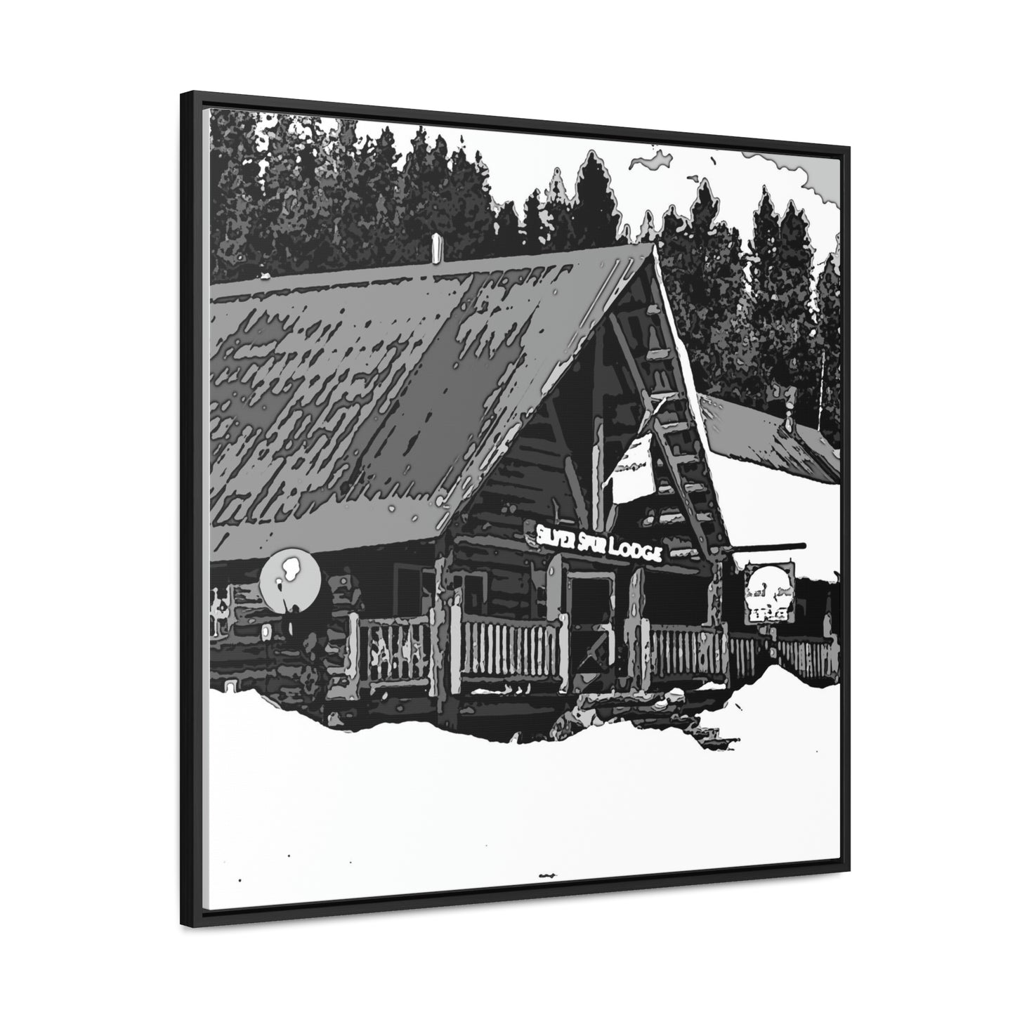 Gallery Canvas Wraps, Square Frame ... A Beautiful Lodge & Back-Country Outfitter In A Mountain Town ... 'Dixie, Idaho, November 2022' ... Original Works ...