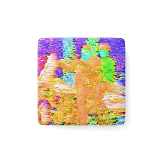 Porcelain Magnet, Square ... "Hang On Babe ... Fuel Level's Low ... Gotta Hit The Juice For A Bit ... Expect 150mph For-A-Stretch'  ... Original Works ...