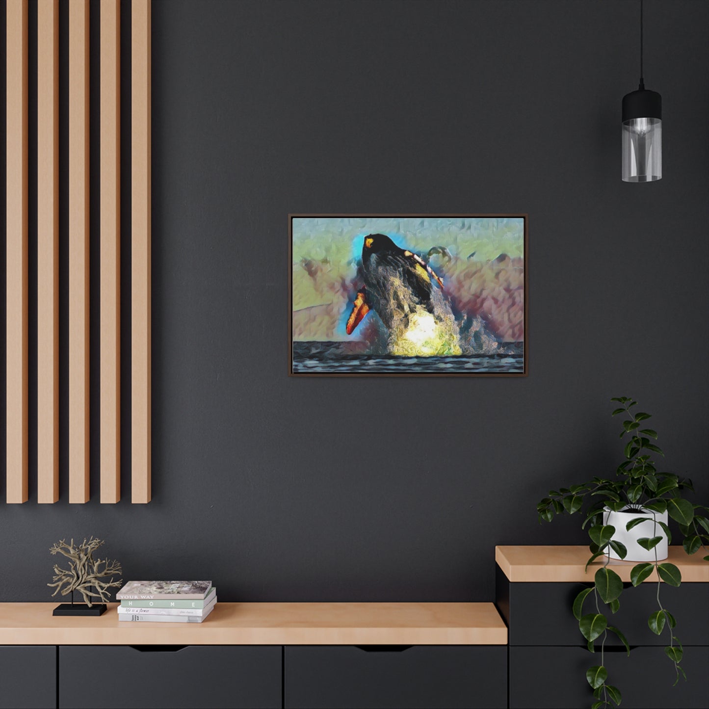 Gallery Canvas Wraps, Horizontal Frame ... An Extraordinary Humpback Breach ... 'With Explosive Energy' ... Family Archives (KPH) ... Circa: 21st Century. Maui, HI ... Original Works ...