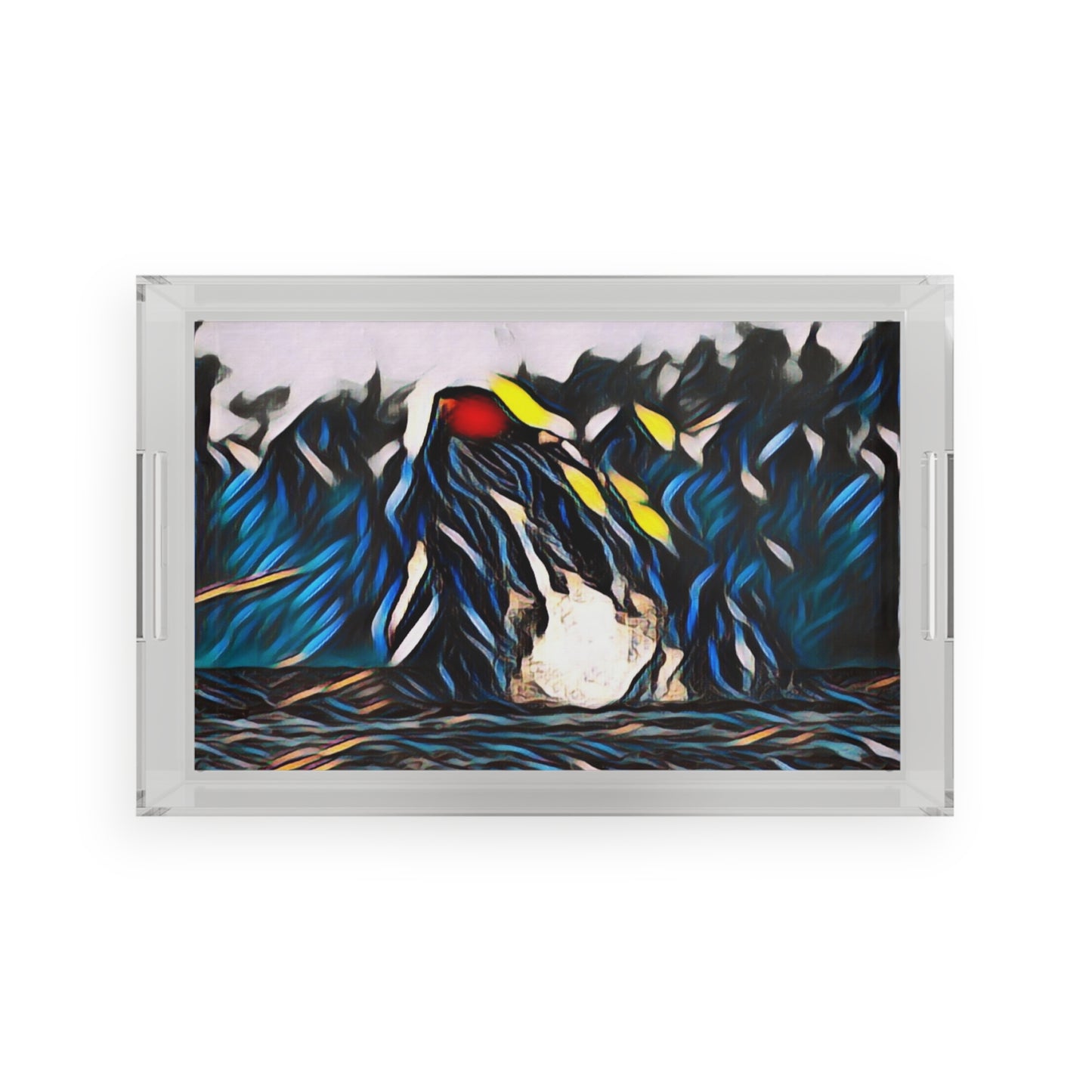 Acrylic Serving Tray ... "Ken's Favourite Humpback Breach" ... Circa: 21st Century ... Maui, HI ... Original Works ...