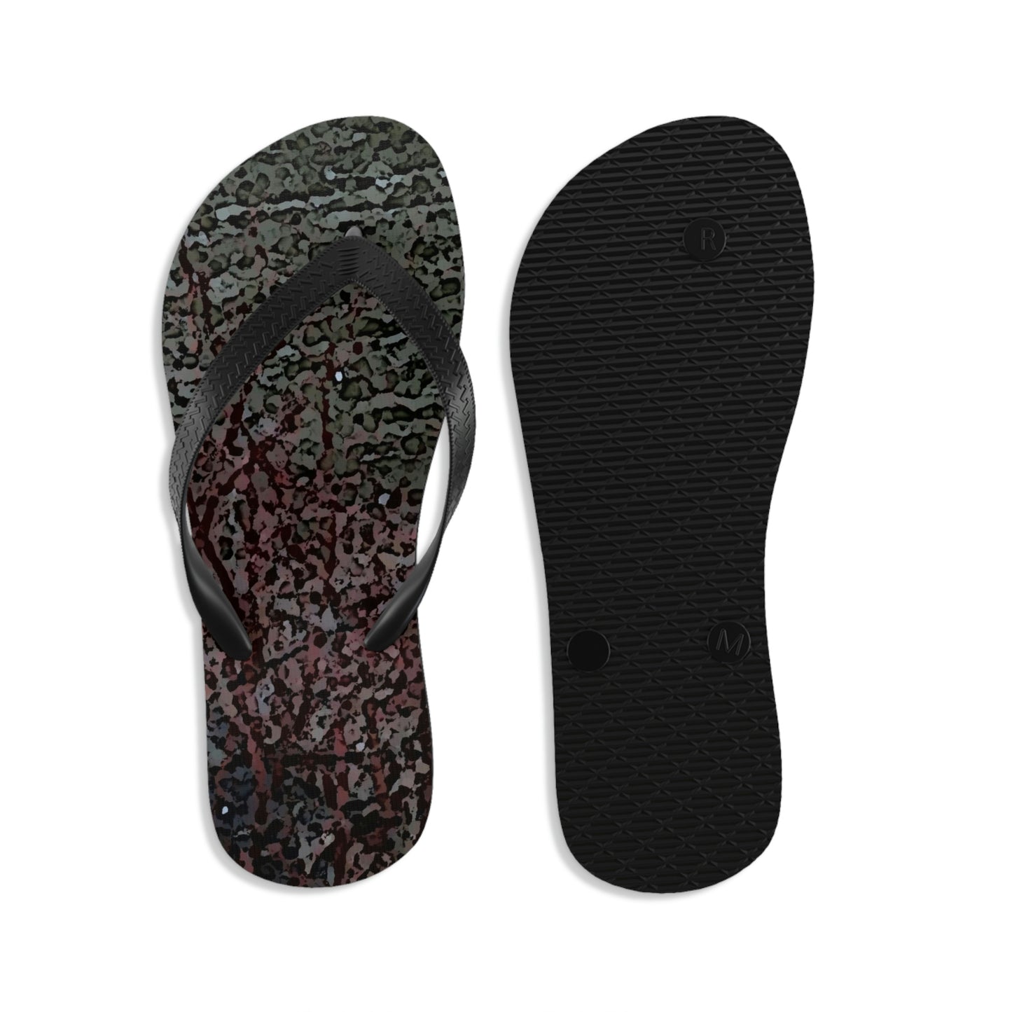 Unisex Flip-Flops .. "A River Runs Through It" ... Red-Osier-Dogwood (Cornus Stonlifera 'Rubra') .. Original Works ... Central Idaho ...