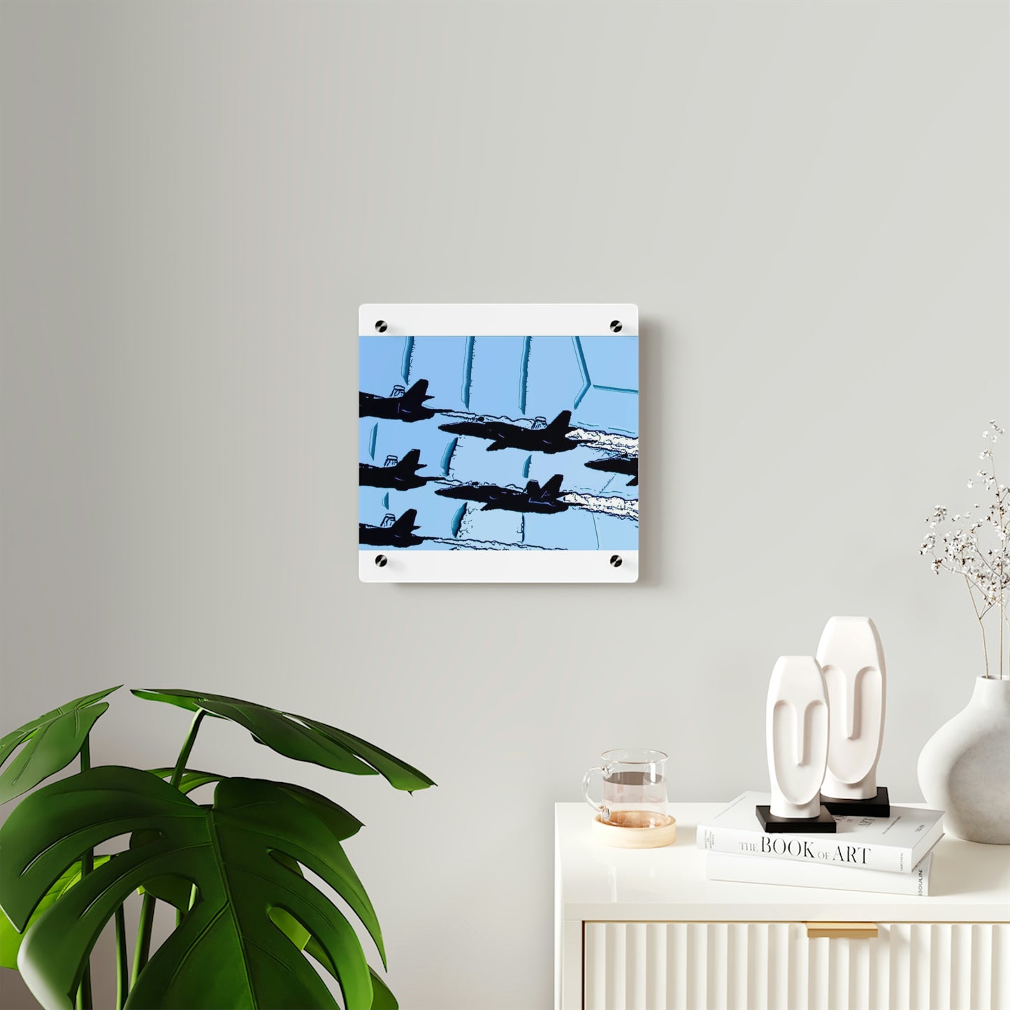 Acrylic Wall Art Panels ... Seattle Seafair ..."Blue Angels Run Over Lake Washington" ... Circa Mid 1980's ... Dr FJ Holt ... Original Works ...