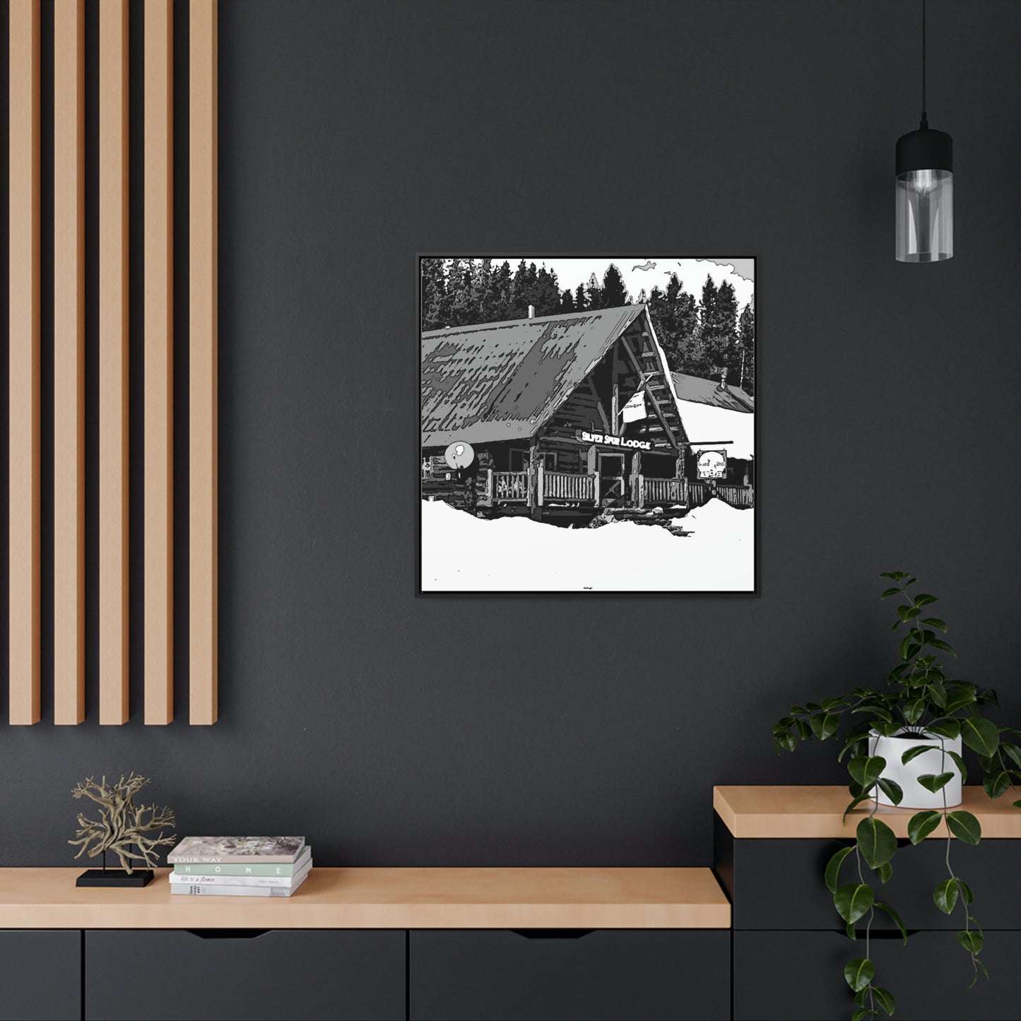 Gallery Canvas Wraps, Square Frame ... A Beautiful Lodge & Back-Country Outfitter In A Mountain Town ... 'Dixie, Idaho, November 2022' ... Original Works ...