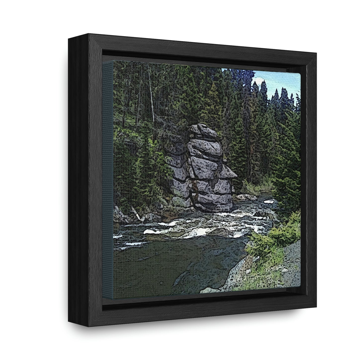 Gallery Canvas Wraps, Square Frame ...  "I Am Innocent" ... Tricky-Dick Immortalized ... Nixon Rock: Along The River ... Central Idaho, Summer 2020 ... Original Works ...