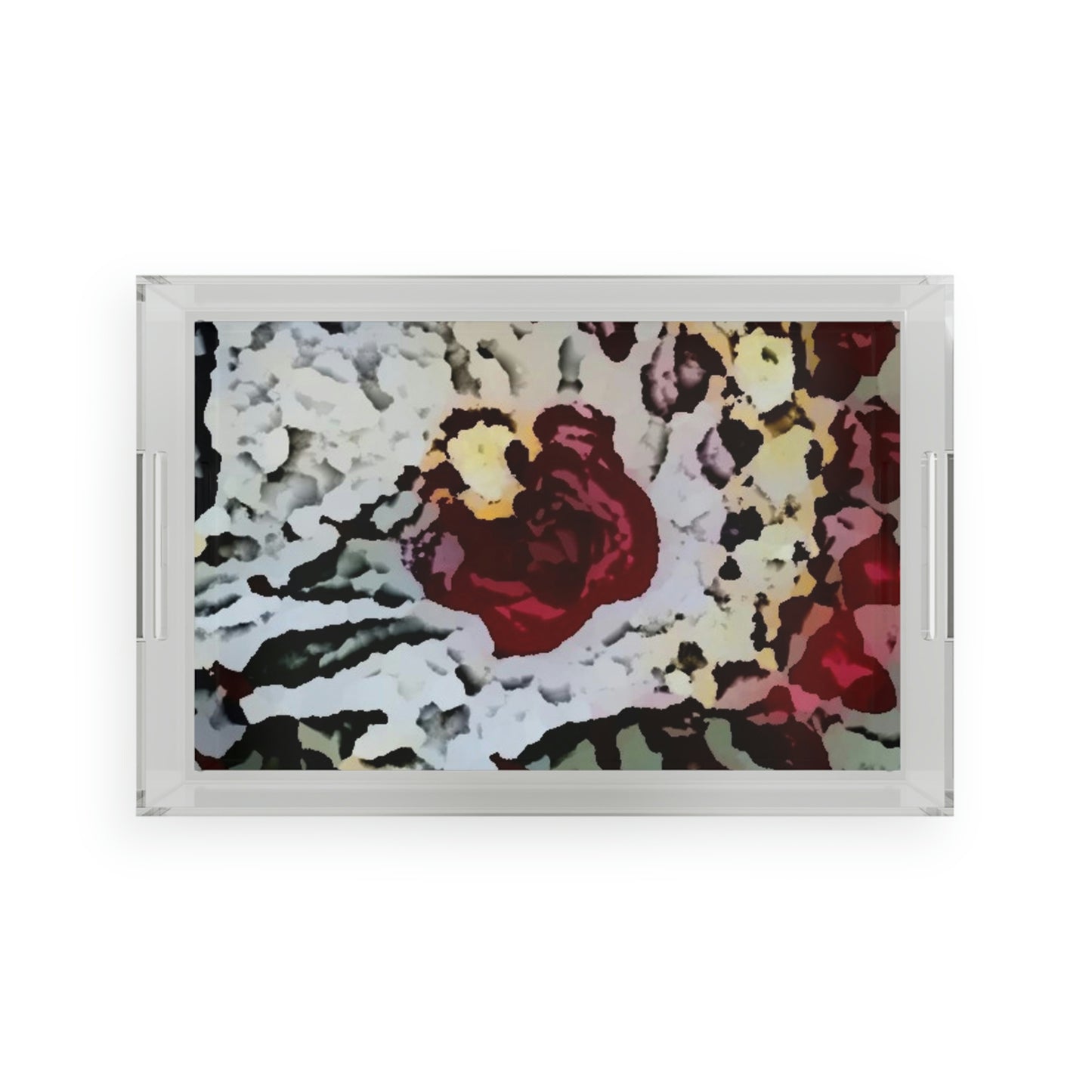 Acrylic Serving Tray ... "A Friendly Flower" ... Pointsettia 'Pointing' ... Original Works ... (Supplied Photograph) ...