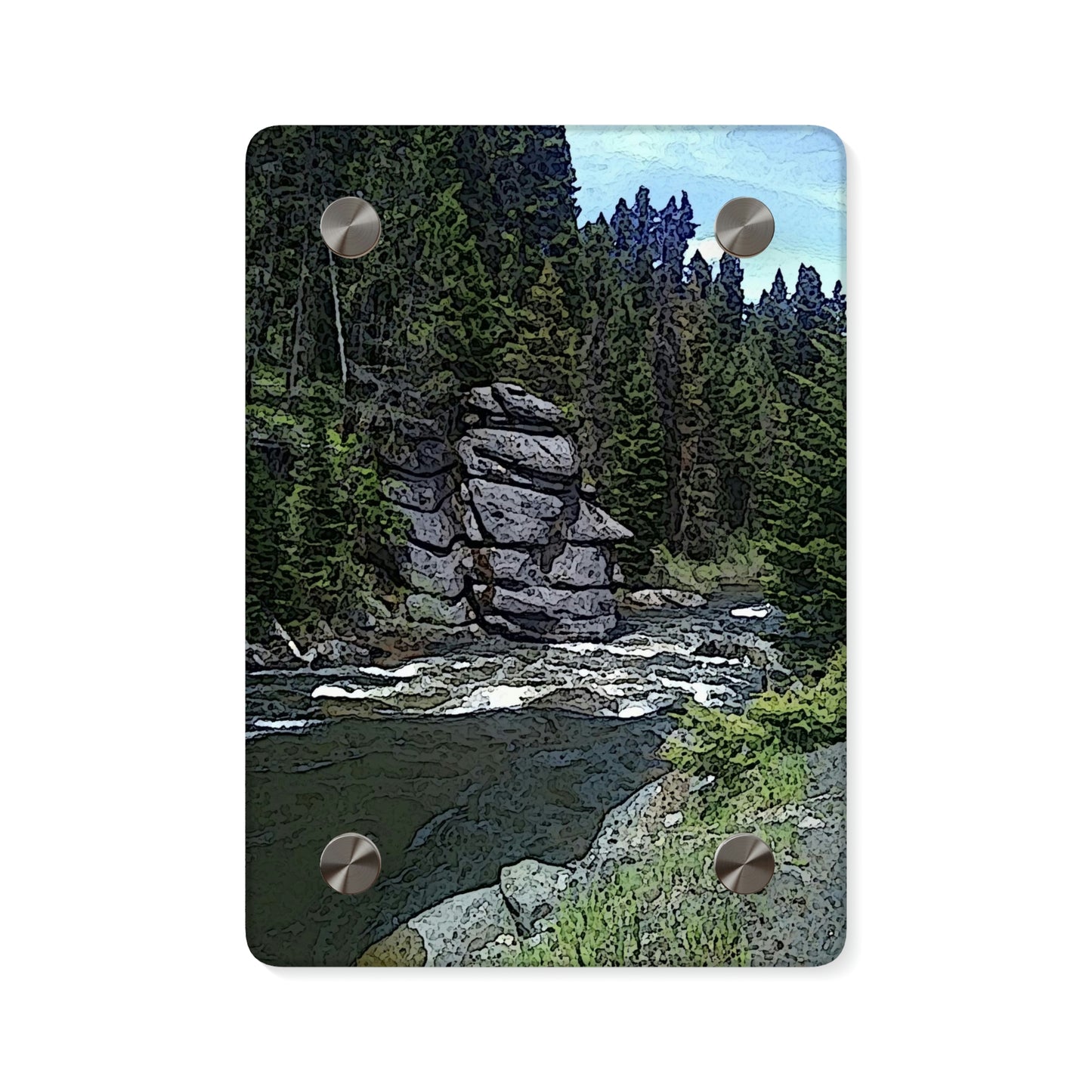 Acrylic Wall Art Panels ... "I Am Innocent" ... Tricky-Dick Immortalized ... Nixon Rock: Along The River ... Central Idaho, Summer 2020 ... Original Works ...