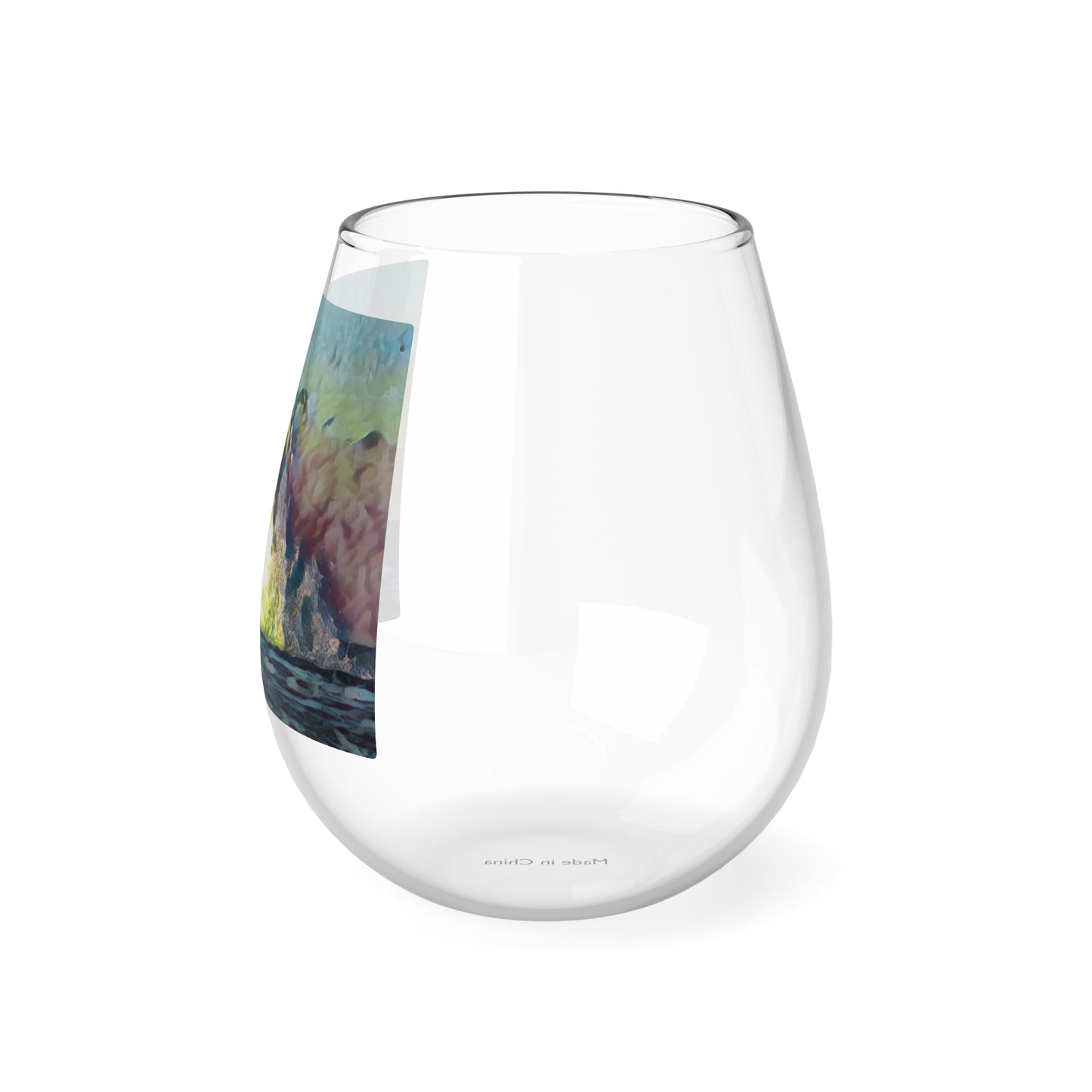 Stemless Wine Glass, 11.75oz ... An Extraordinary Humpback Breach ... 'With Explosive Energy' ... Family Archives (KPH) ... Circa: 21st Century. Maui, HI ... Original Works ...