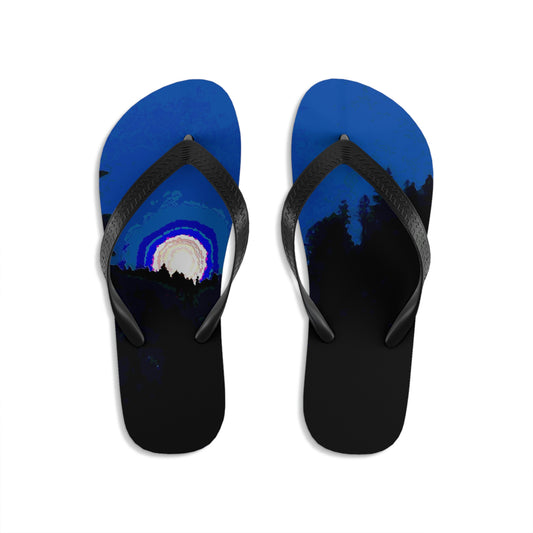 Unisex Flip-Flops ... "The Road Home" ...' Over The River & Through The Woods To? ...' ... Moonscape Near Elk City, Idaho ... Original Works ... 5Jan23 ...