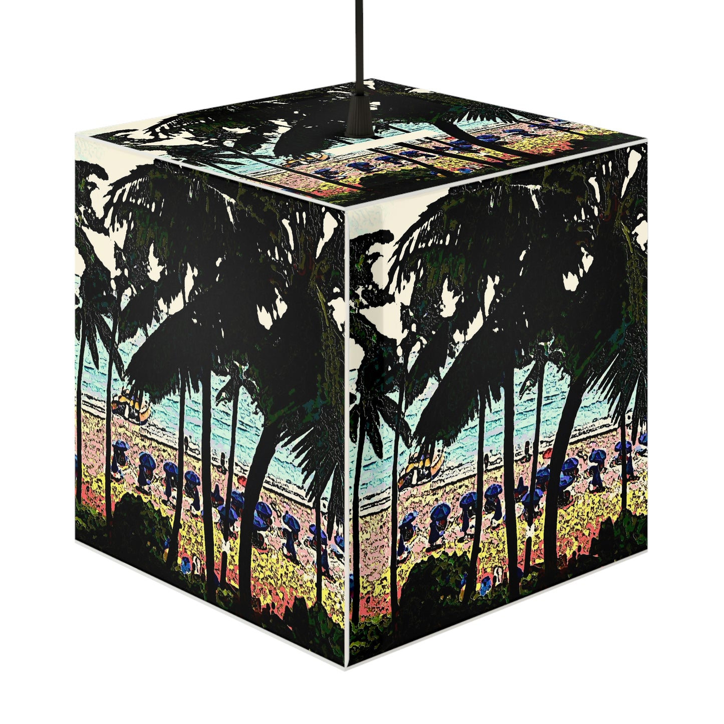 Light Cube Lamp ... "A Beautiful Beach Amongst The Palms" ... The Outrigger Waikiki, Honolulu, Oahu ... Original Works ...