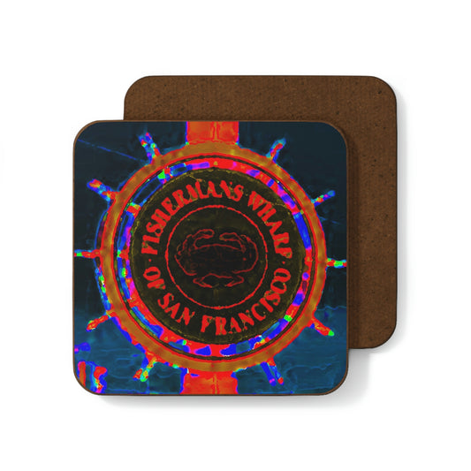 Hardboard Back Coaster ... "No.9 Fishermen's Grotto - Fishermen's Wharf, SF, California" ... Family Archives: 1970's ... Original Works ...