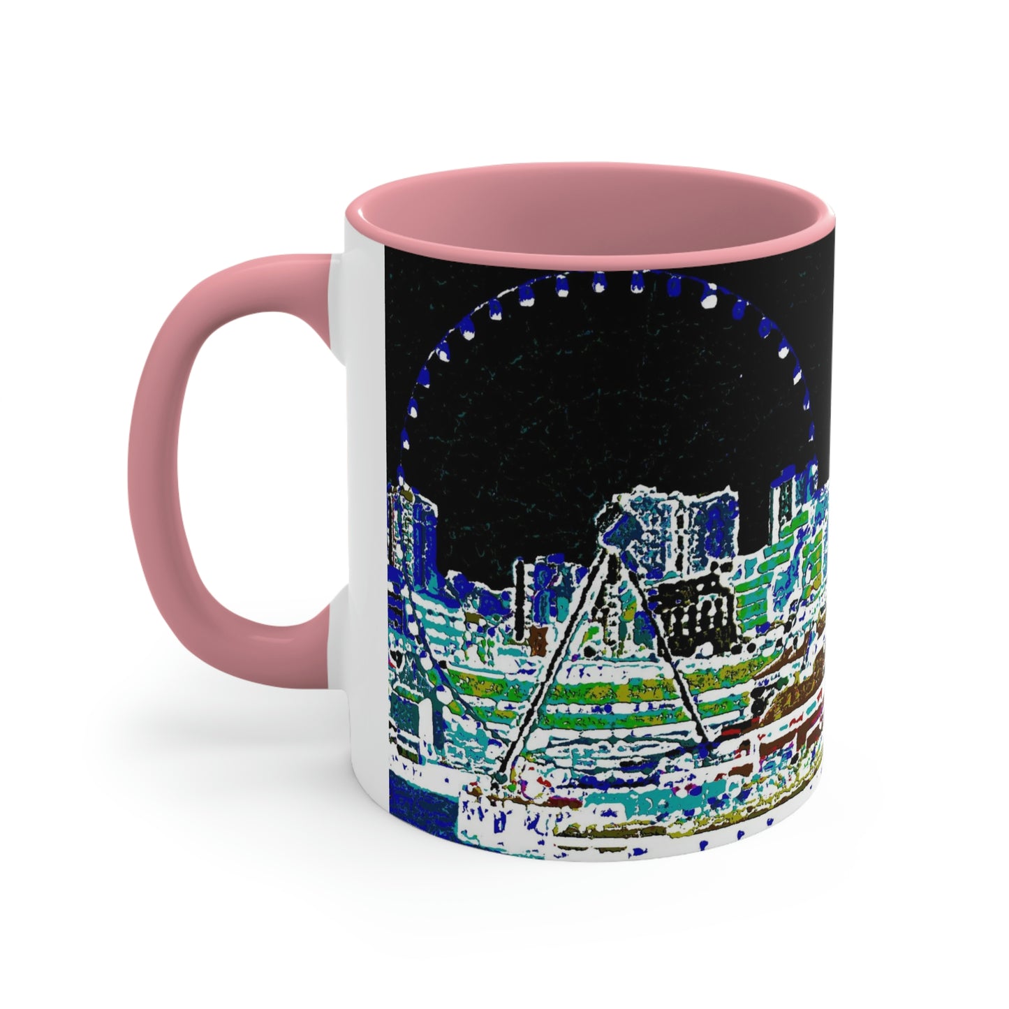 Accent Coffee Mug, 11oz ... That Classic Wheel ... 'Seattle's Wheel' ... & An Old Classic Waterside Vendors ...  'Family Archives' ... Original Works ...