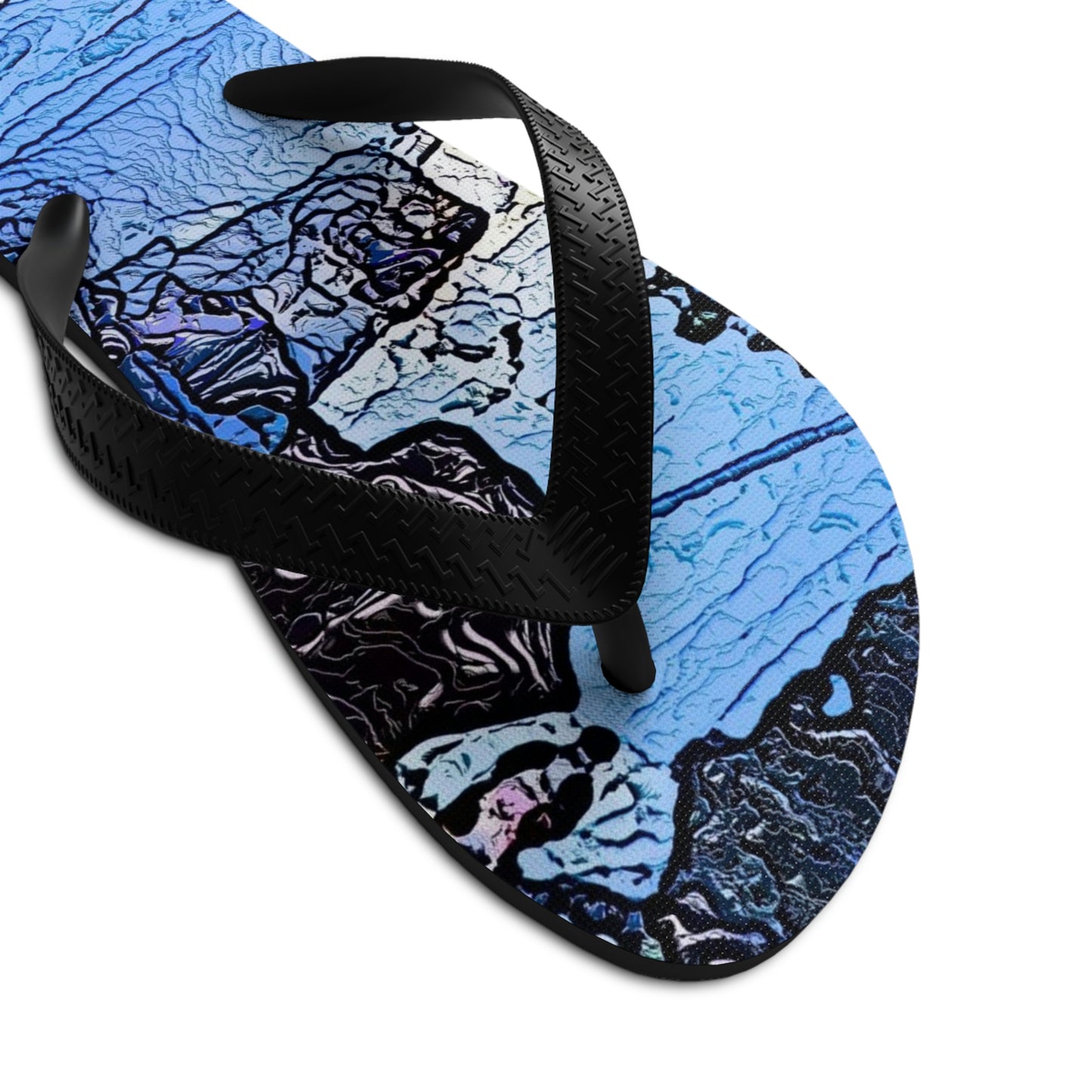 Unisex Flip-Flops ... Blasting Through-The-Powder ... 'Central Idaho Mounains ... ' 2Dec22 ...