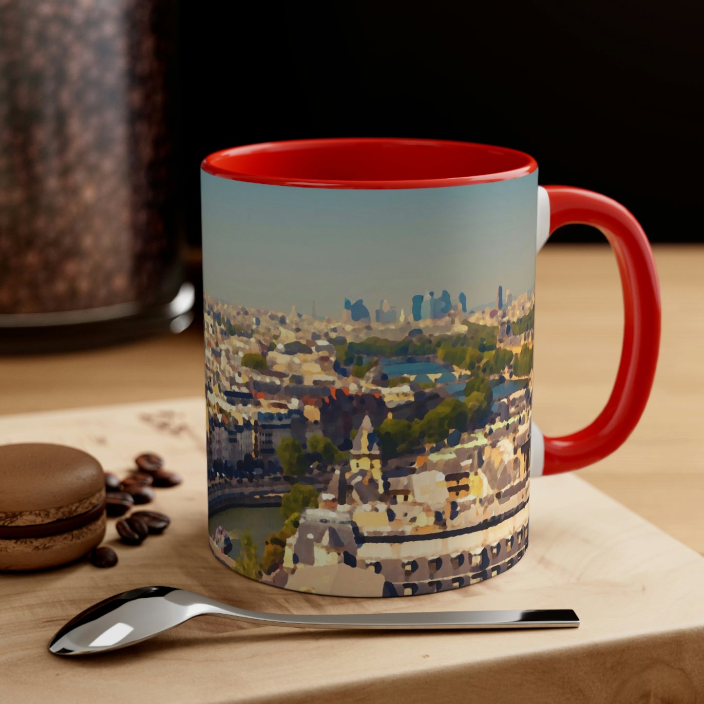 Accent Coffee Mug, 11oz ... Au Paris ... "Along The River Seine" ... Barbara Joan Bonnell-Holt: 1972 ... Original Works ...