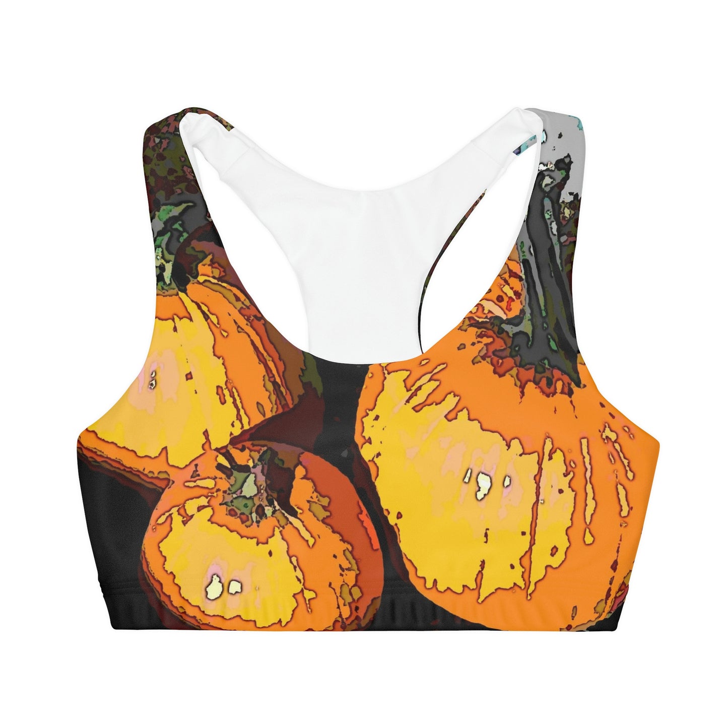 Girls' Double Lined Seamless Sports Bra "Happpy Halloween"