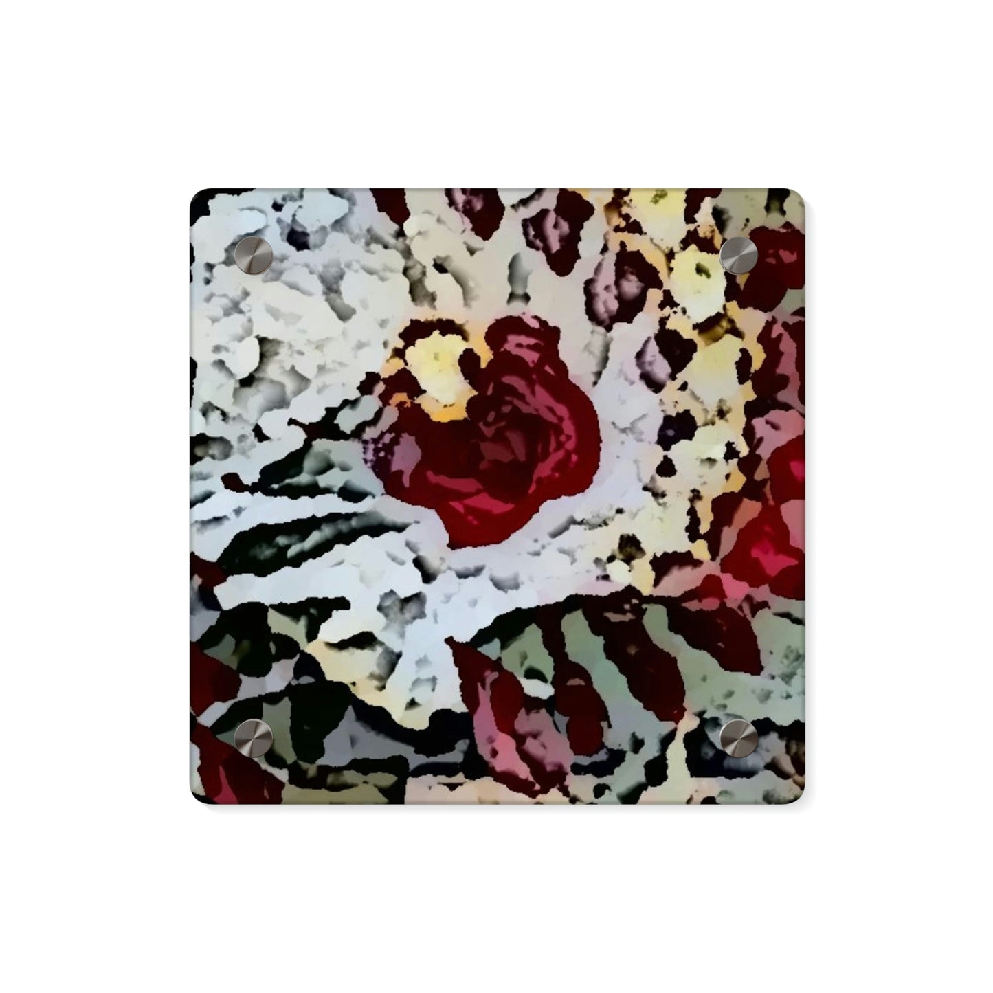 Acrylic Wall Art Panels ... "A Friendly Flower" ... Pointsettia 'Pointing' ... Original Works ... (Supplied Photograph) ...