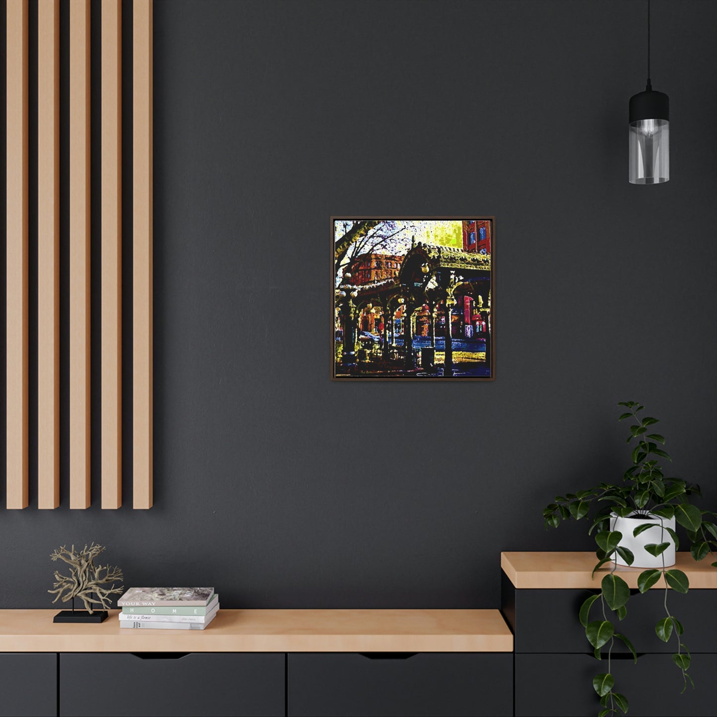 Gallery Canvas Wraps, Square Frame ... A Very Fine Place To Meet ... To Catch The Bus ... 'To Find A Friend' .. Just-To-Hangout ... Dr FJHolt Base Photo ... Original Works ...