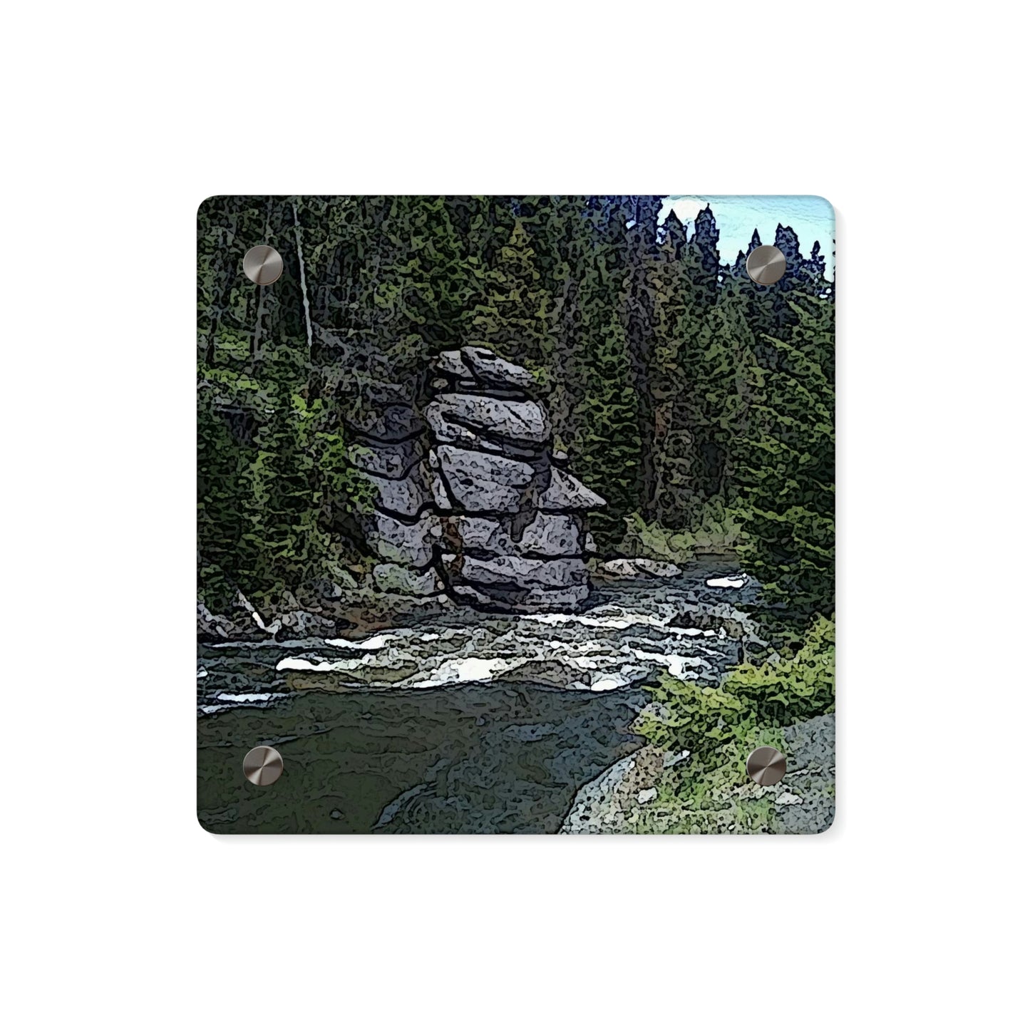 Acrylic Wall Art Panels ... "I Am Innocent" ... Tricky-Dick Immortalized ... Nixon Rock: Along The River ... Central Idaho, Summer 2020 ... Original Works ...