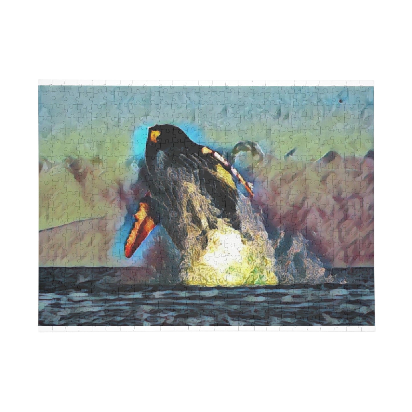 Puzzle (96, 252, 500, 1000-Piece) ... An Extraordinary Humpback Breach ... 'With Explosive Energy' ... Family Archives (KPH) ... Circa: 21st Century. Maui, HI ... Original Works ...